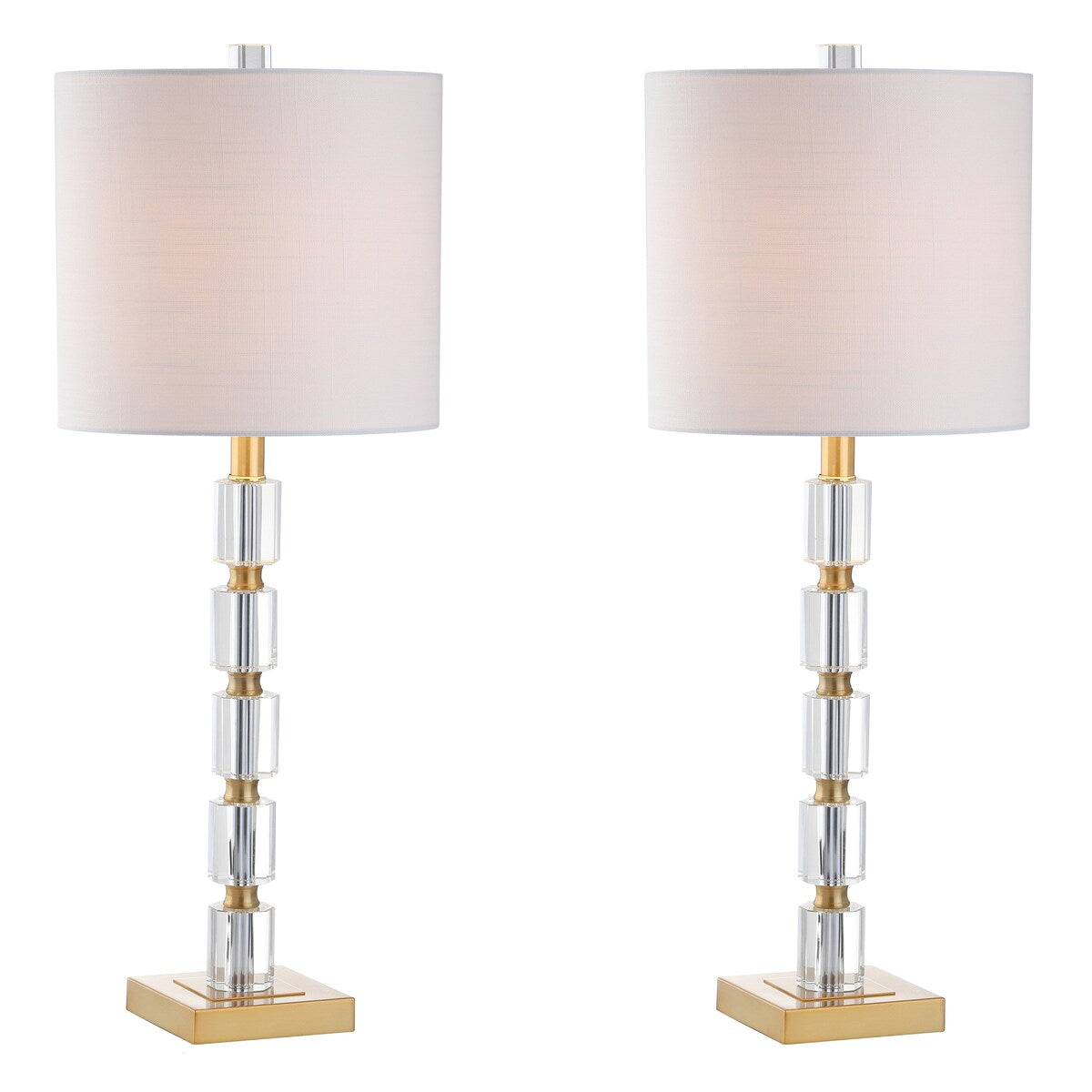 Nala 28.5 Crystal LED Table Lamp, Clear/Brass (Set of 2) by JONATHAN Y