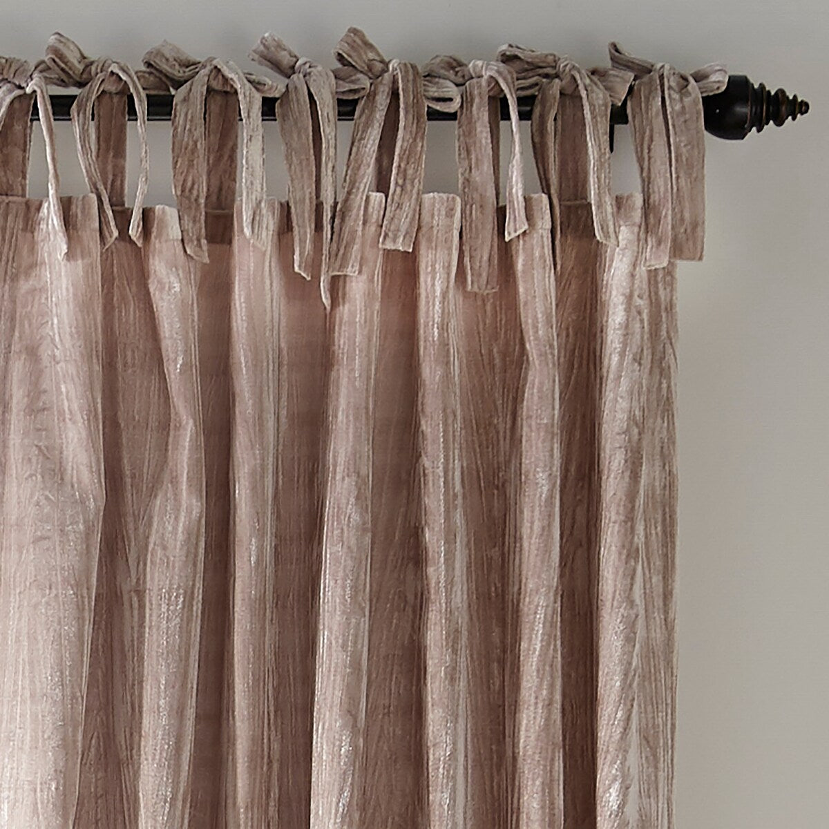 Korena Tie-Top Crushed Velvet Window Curtain