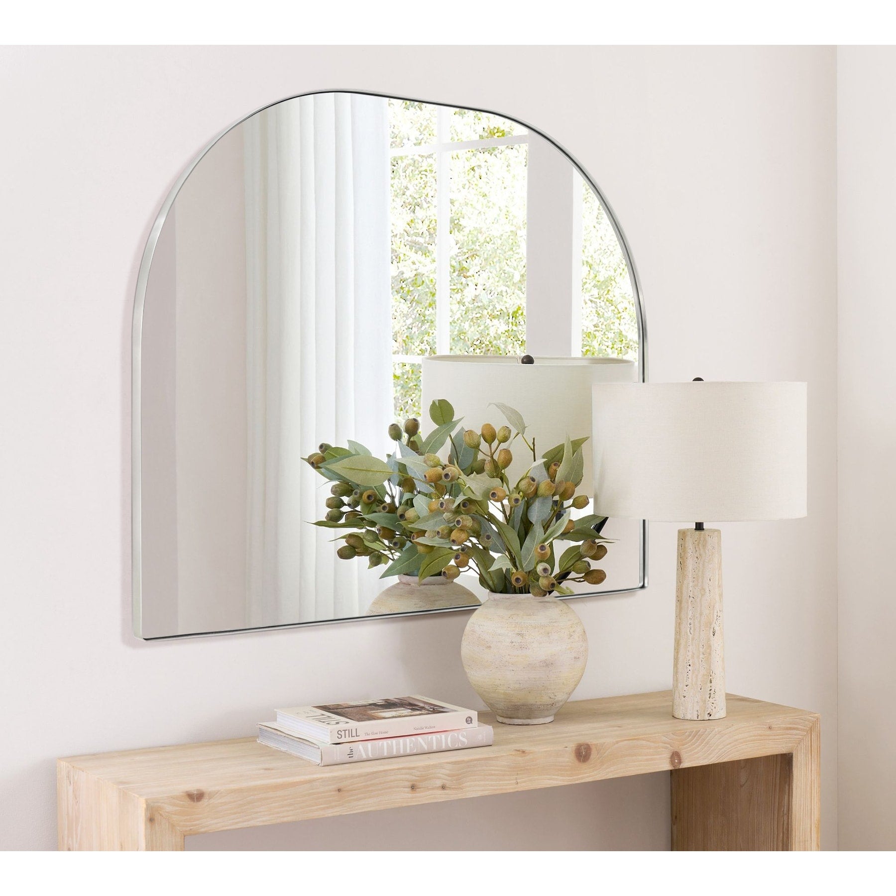 TEHOME Dezerae Large Arch Mirror for Mantel, 40'' W x 32'' H