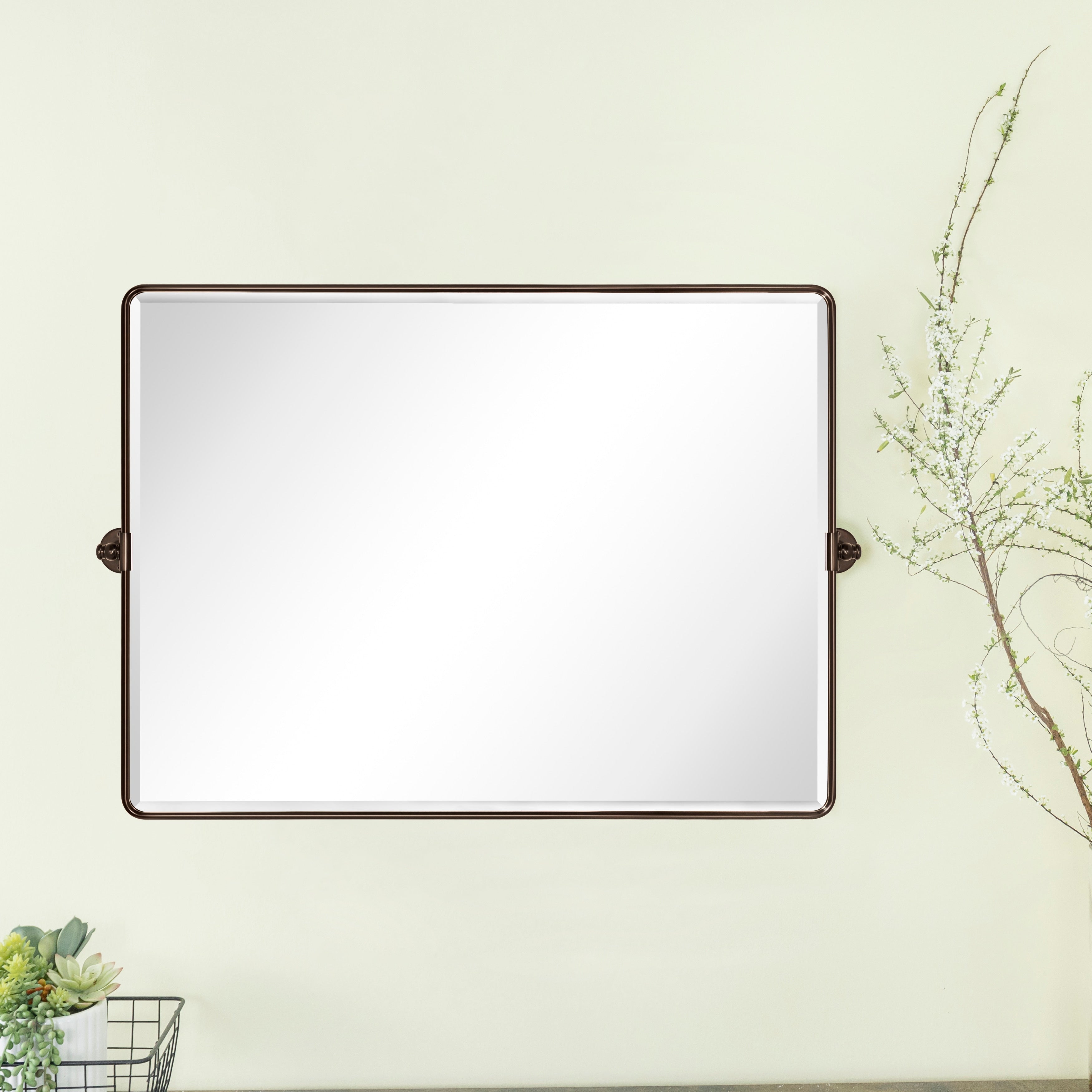 TEHOME Lutalo horizontal Beveled Bathroom / Vanity Mirror