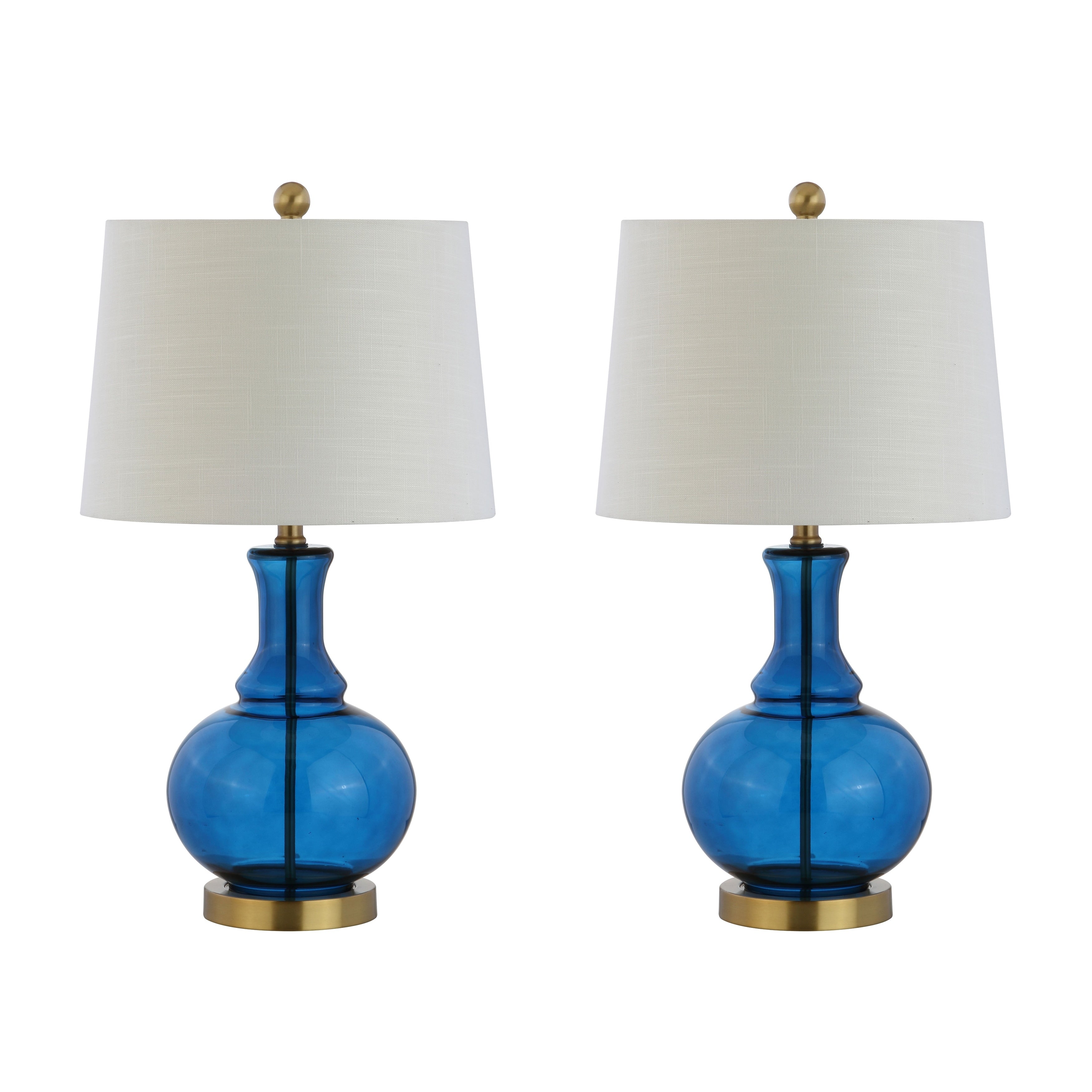 Edward 25 Glass LED Table Lamp, Mercury Silver/Brass Gold (Set of 2) by JONATHAN Y