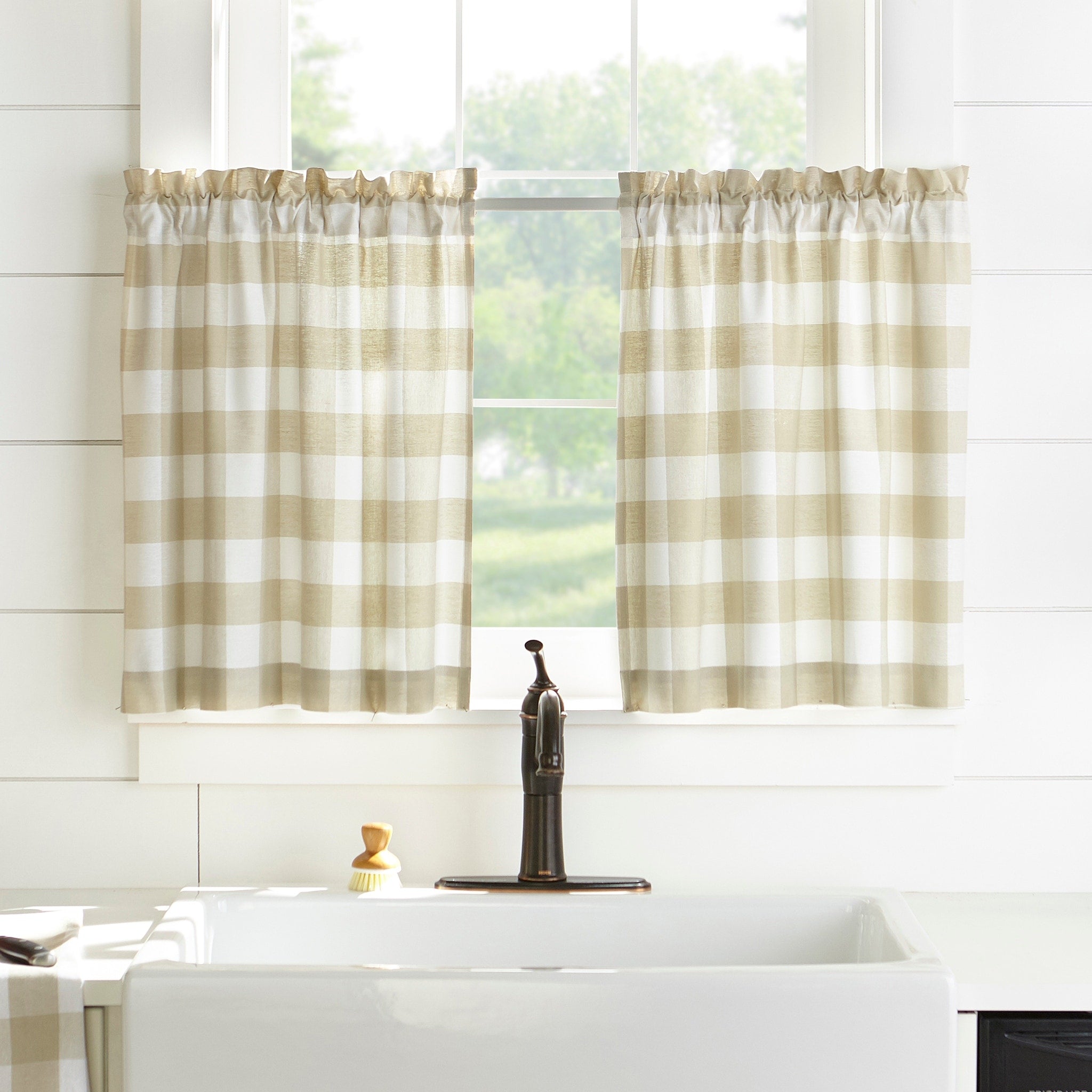 The Gray Barn Emily Gulch Buffalo Check Kitchen Curtain Tier Set