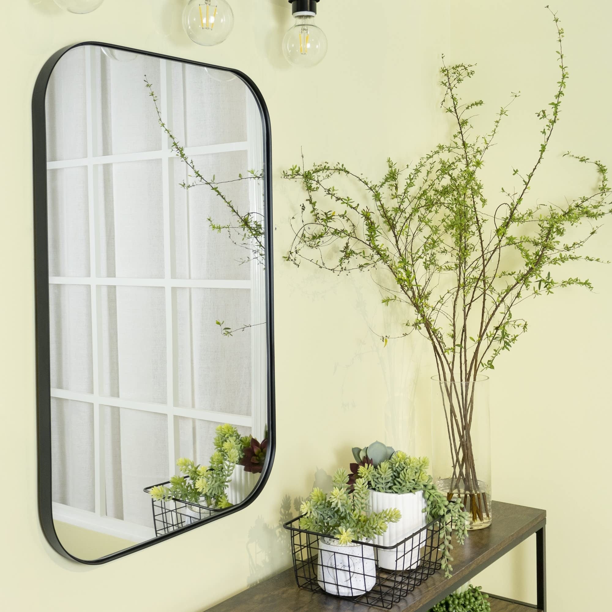 TEHOME Mid-Century Modern Chic Metal Rounded Wall Mirrors