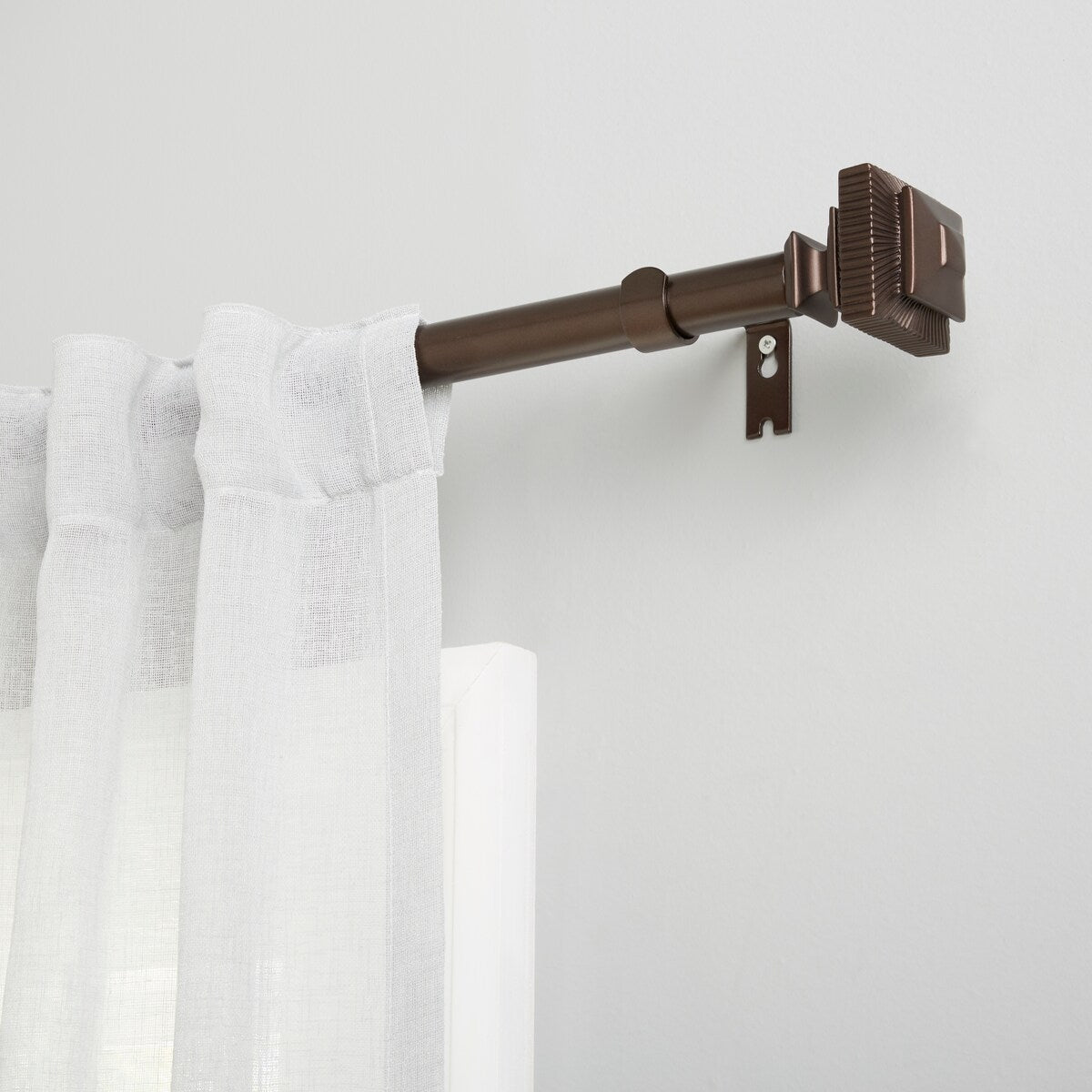 ATI Home Rockwell 1 Adjustable Window Curtain Rod and Finial Set