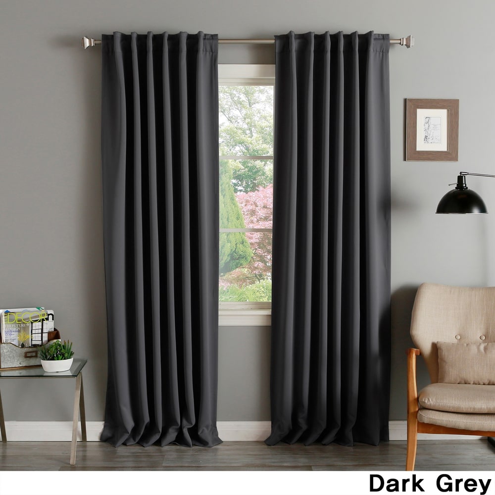 Aurora Home Solid Thermal Insulated 108-inch Blackout Curtain Panel Pair - 52 X 108 - 52 X 108