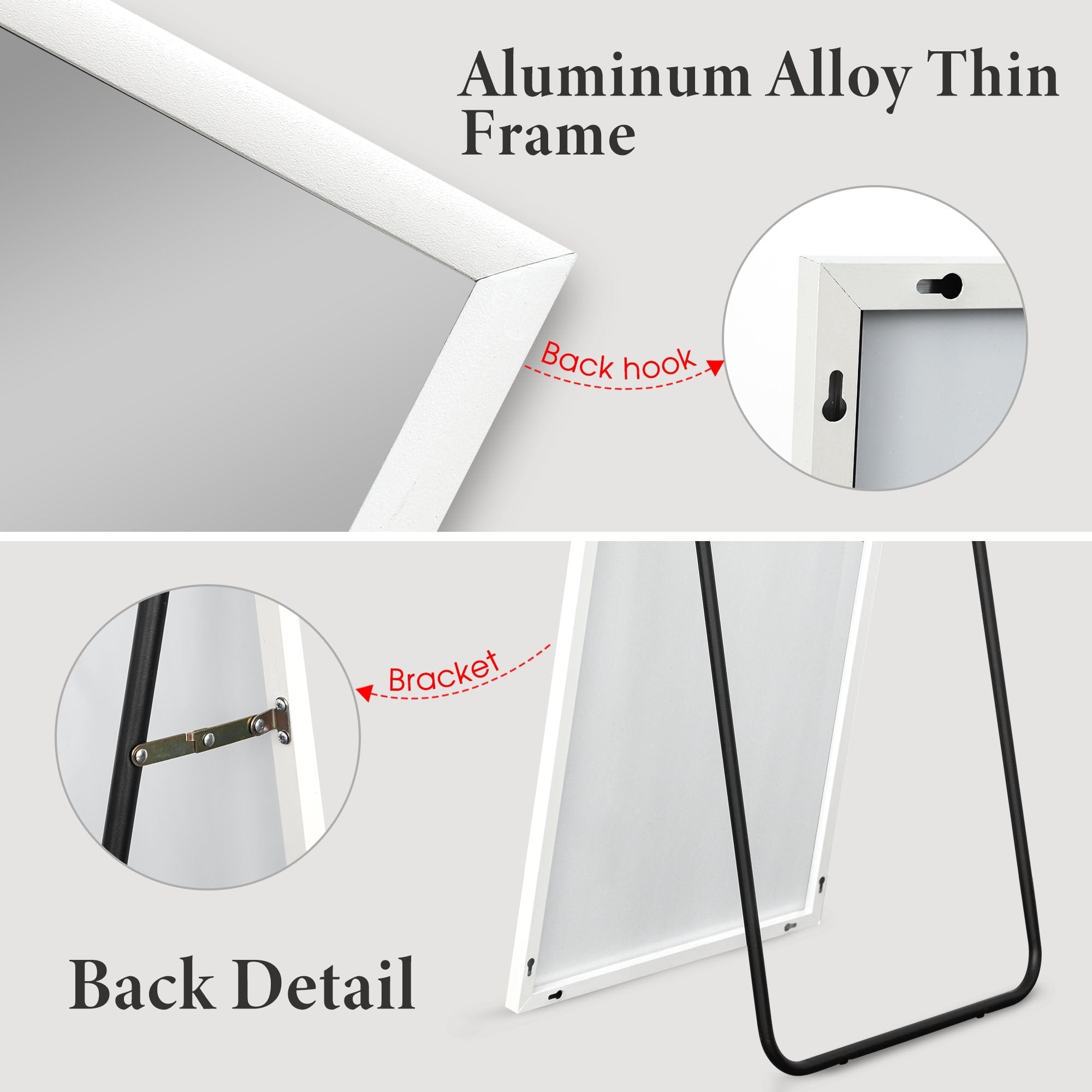 Aluminum Alloy Full Length Floor Mirror