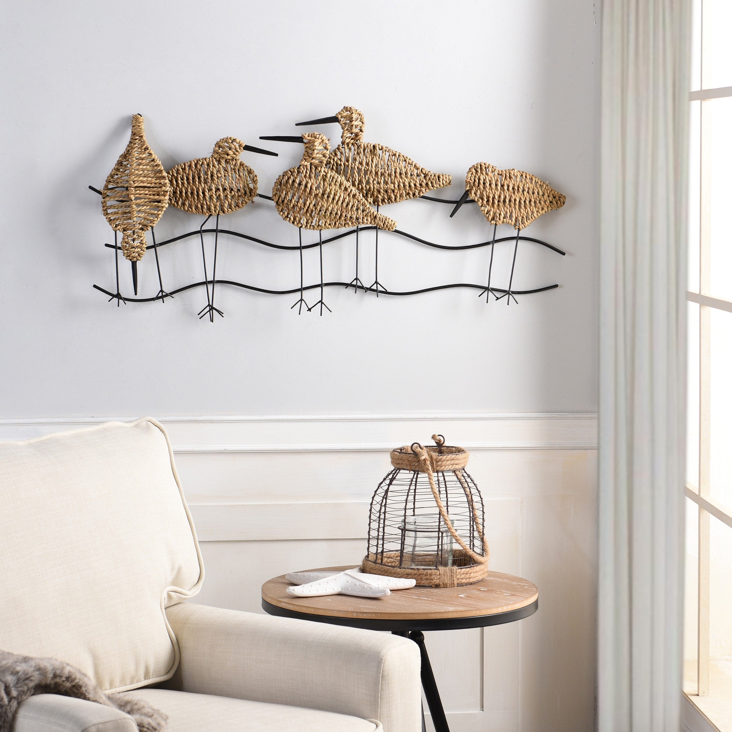 StyleCraft Flock of Birds Natural Woven Seagrass Wall Art