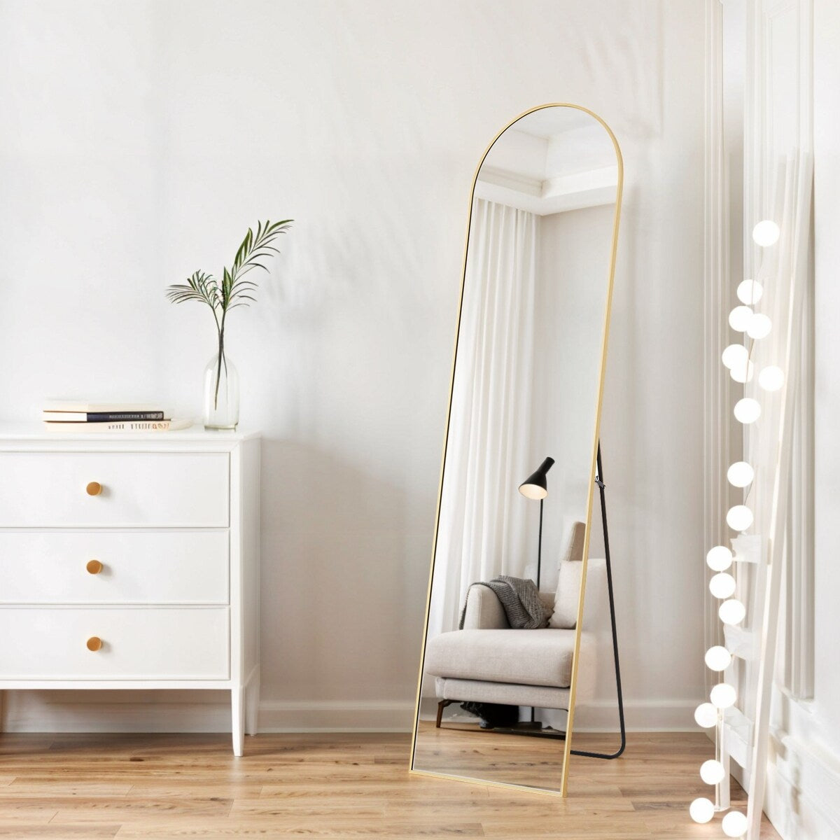 Mirror Full Length Body Wall Mirrors with Shatter-Proof Glass, Floor Standing for Bedroom Cloakroom