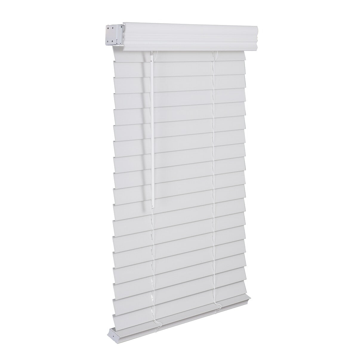 2 Cordless Faux Wood Blind - Smooth White