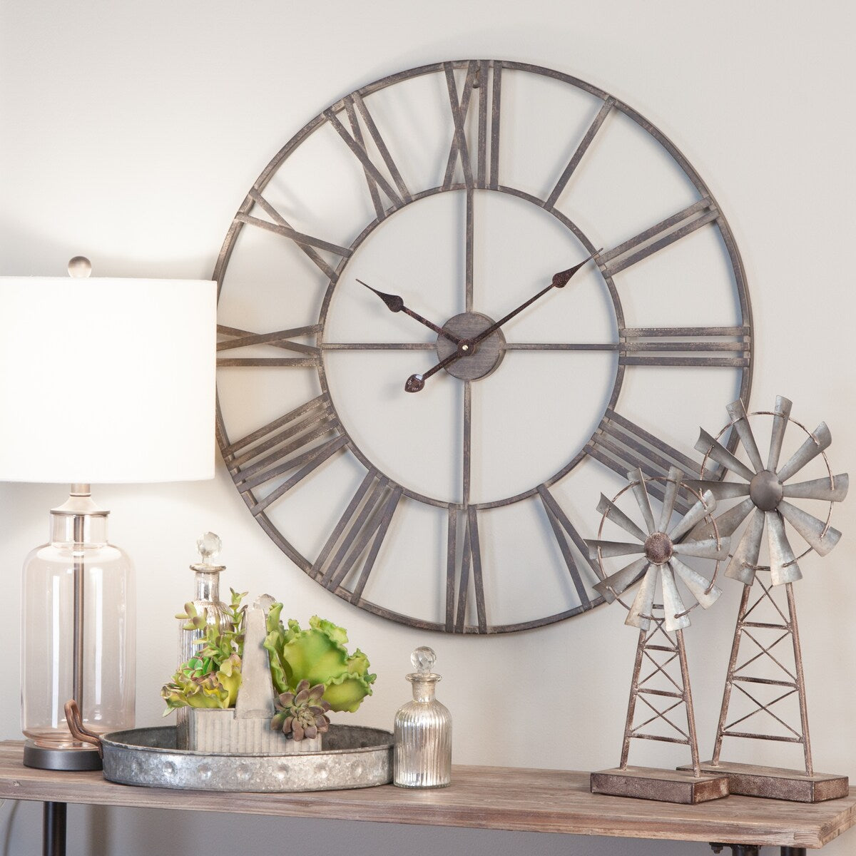 Solange Round Metal Wall Clock