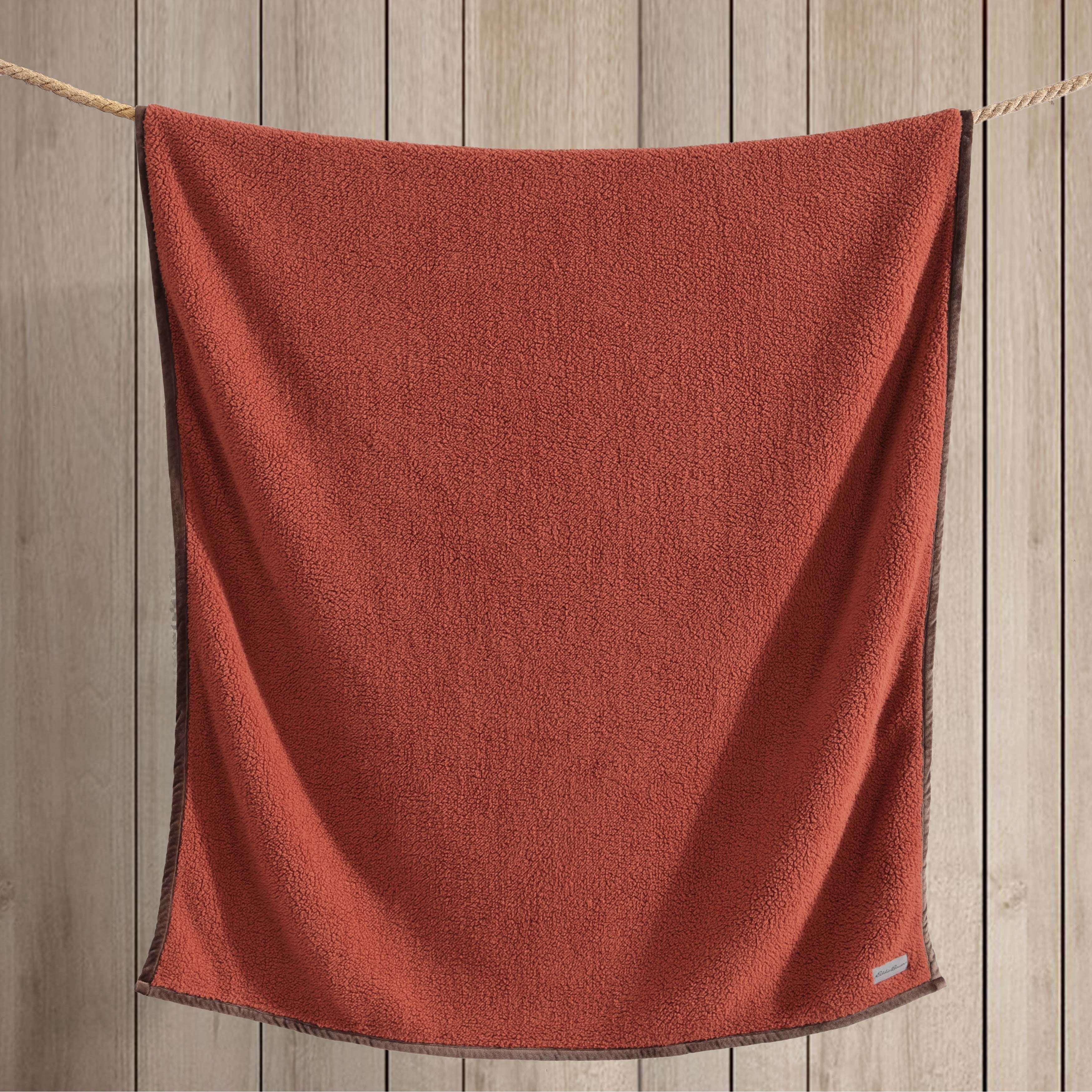 Eddie Bauer Bi Colored Sherpa Reversible Throw Blanket