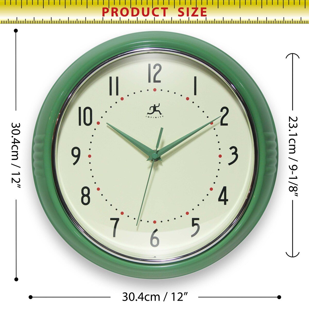 Round Retro Kitchen Wall Clock by Infinity Instruments