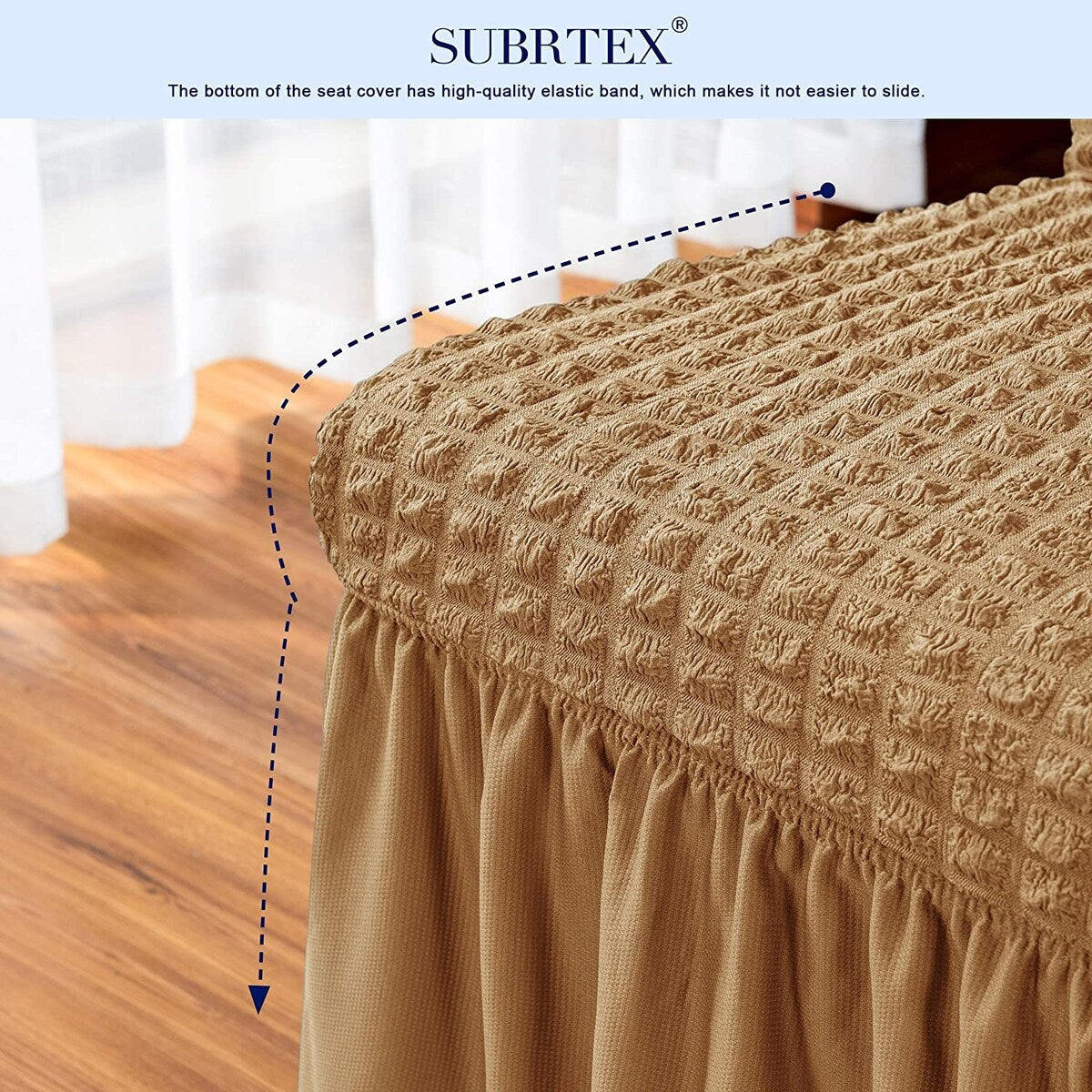 Subrtex Set-of-4 Stretch Dining Chair Cover Ruffle Skirt Slipcovers