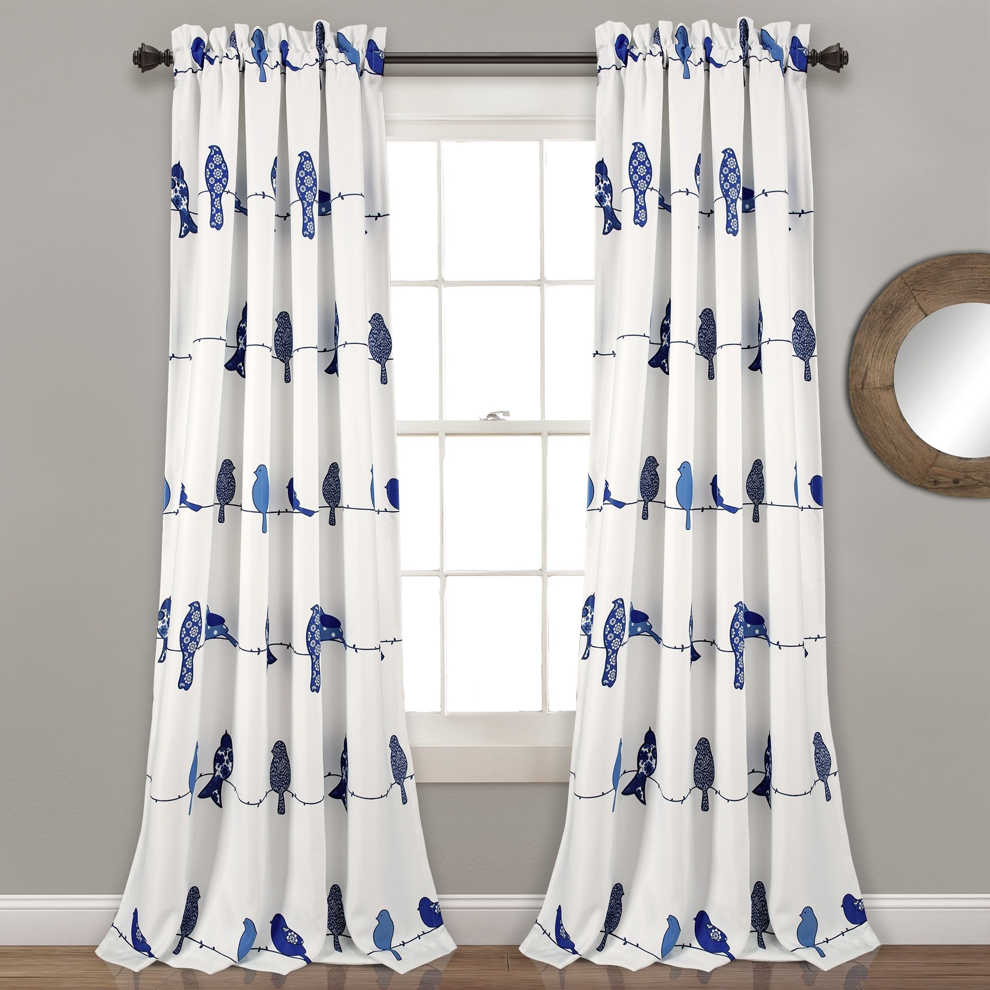 Lush Decor Rowley Birds Room Darkening Curtain Panel Pair