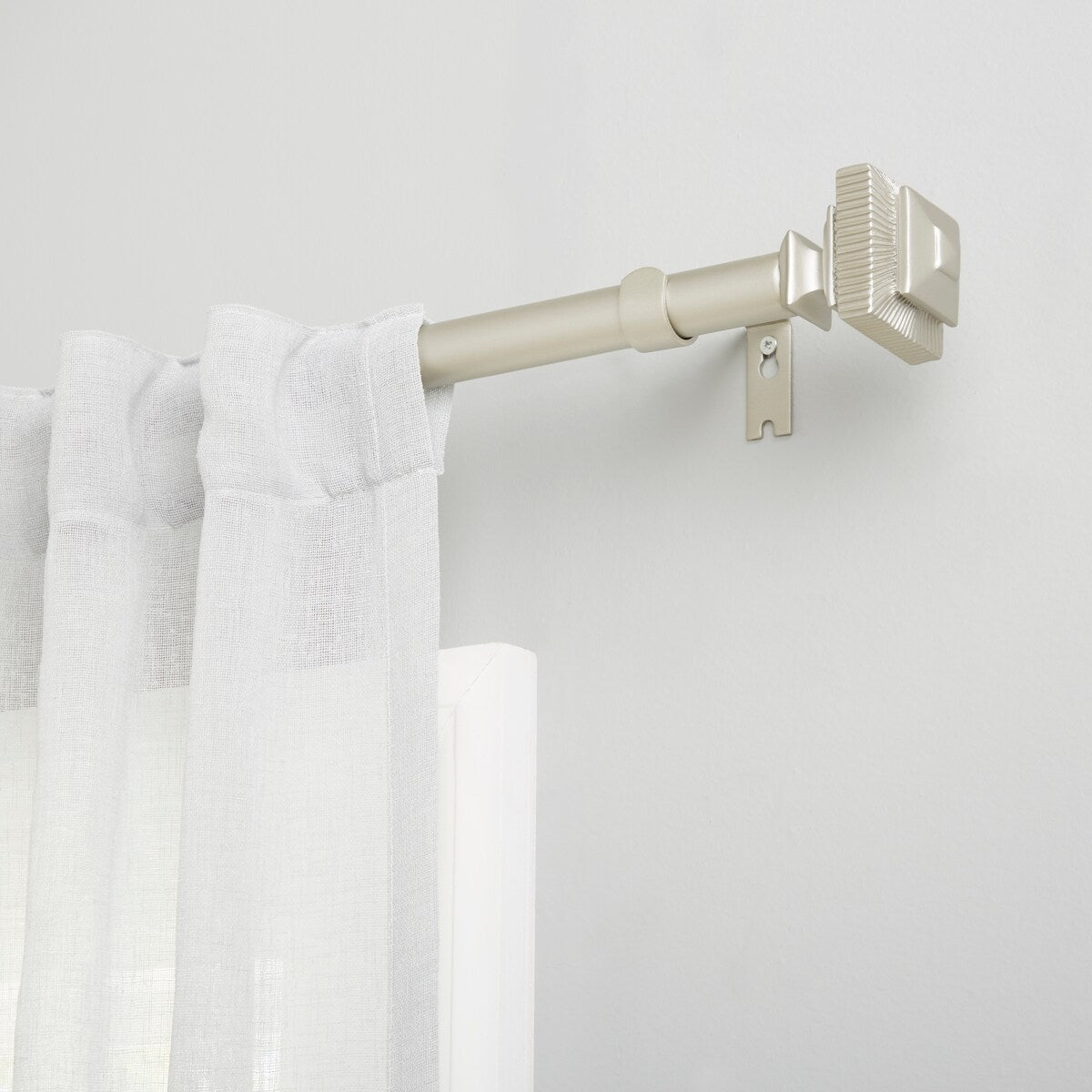 ATI Home Rockwell 1 Adjustable Window Curtain Rod and Finial Set