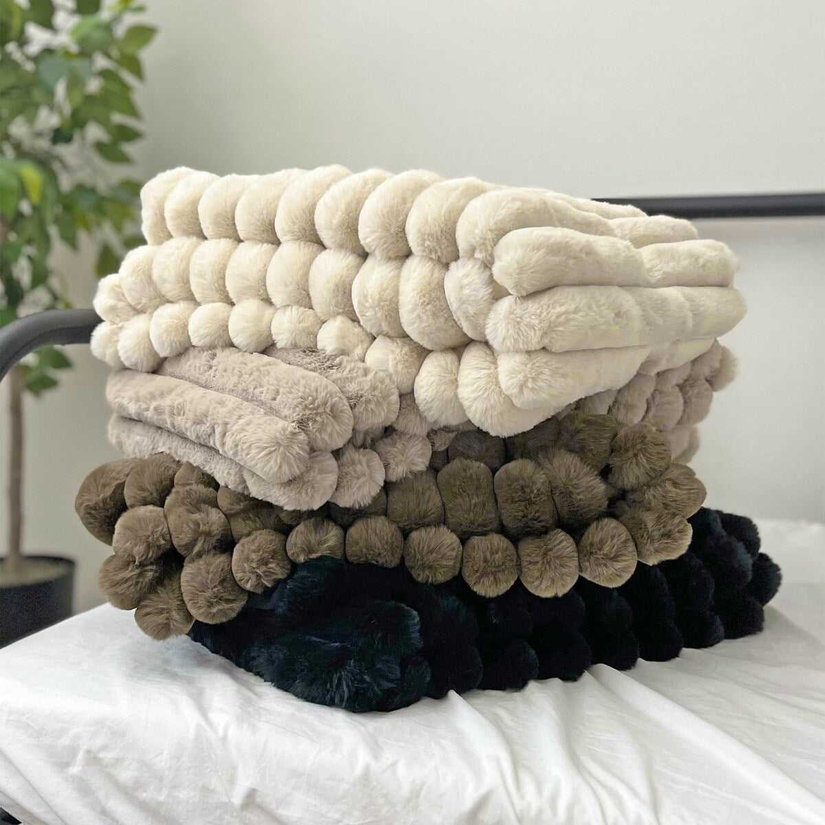 The Mood Puffy Channel FauxFur Throw