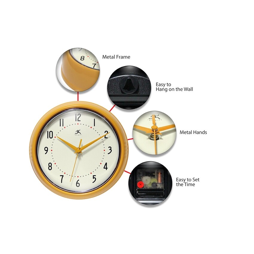 Round Retro Kitchen Wall Clock by Infinity Instruments