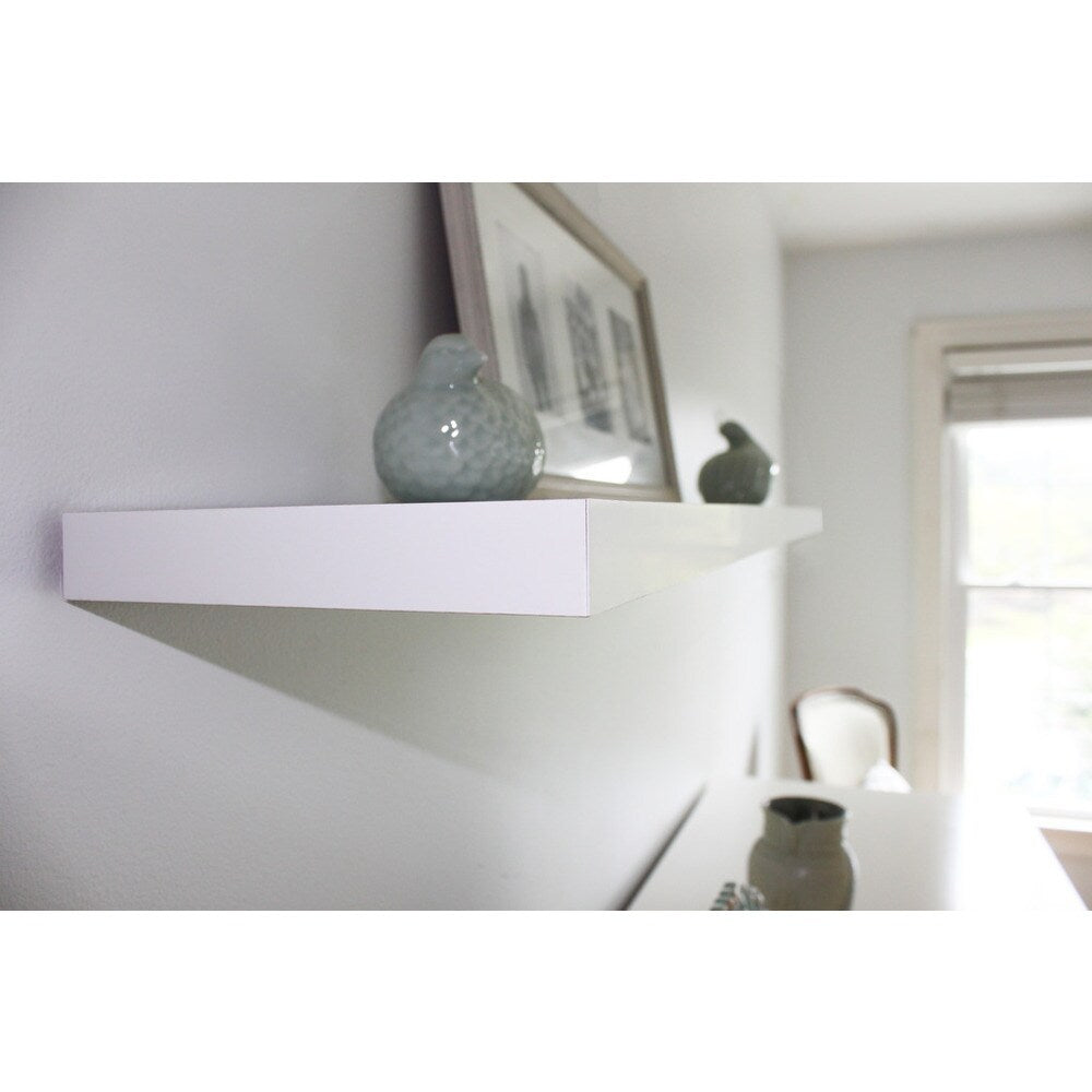 InPlace 60-inch White Wall Mounted Floating Shelf