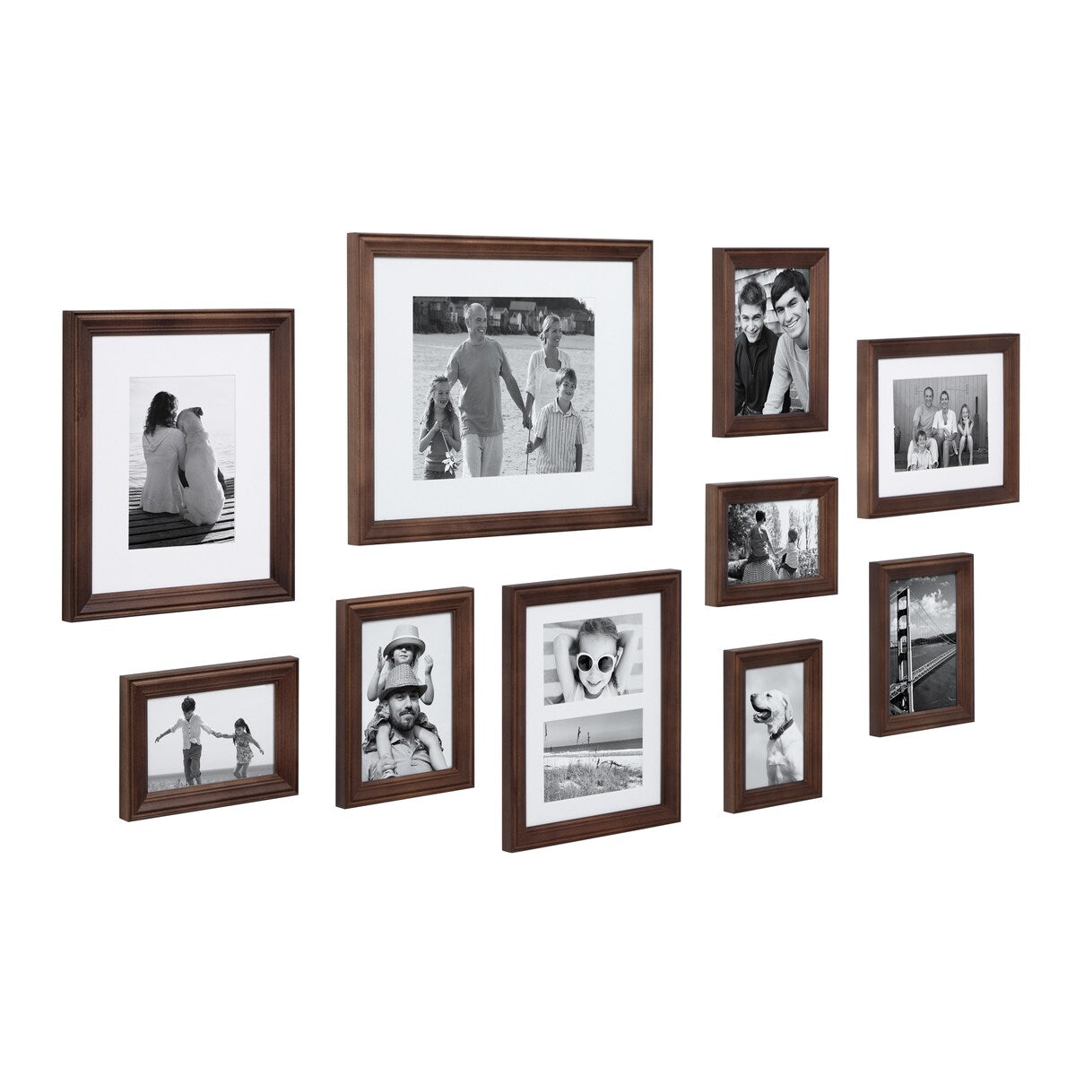 Kate and Laurel Bordeaux 10-piece Wood Gallery Wall Picture Frame Set