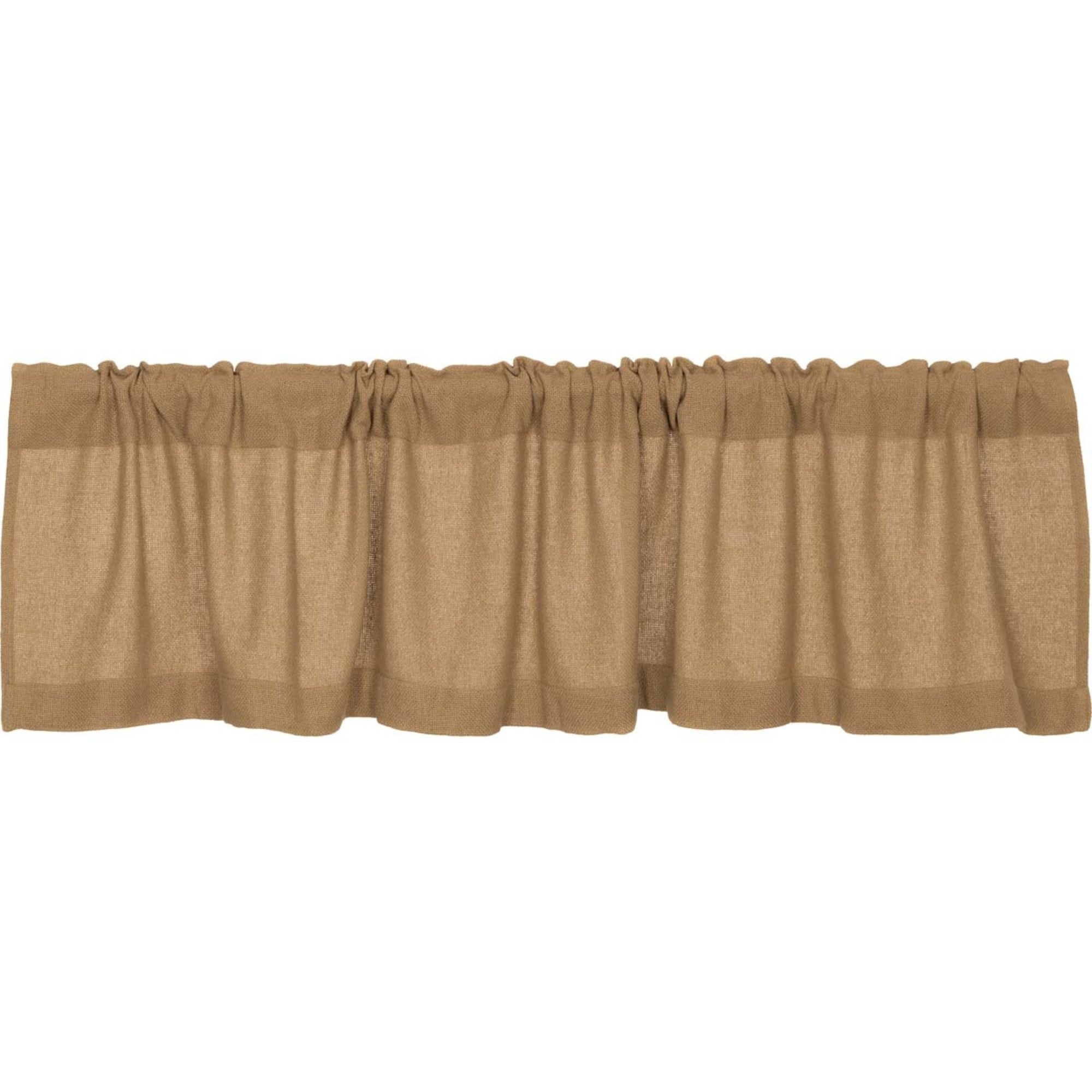 Farmhouse Kitchen Curtains VHC Cotton Burlap Valance Rod Pocket Solid Color