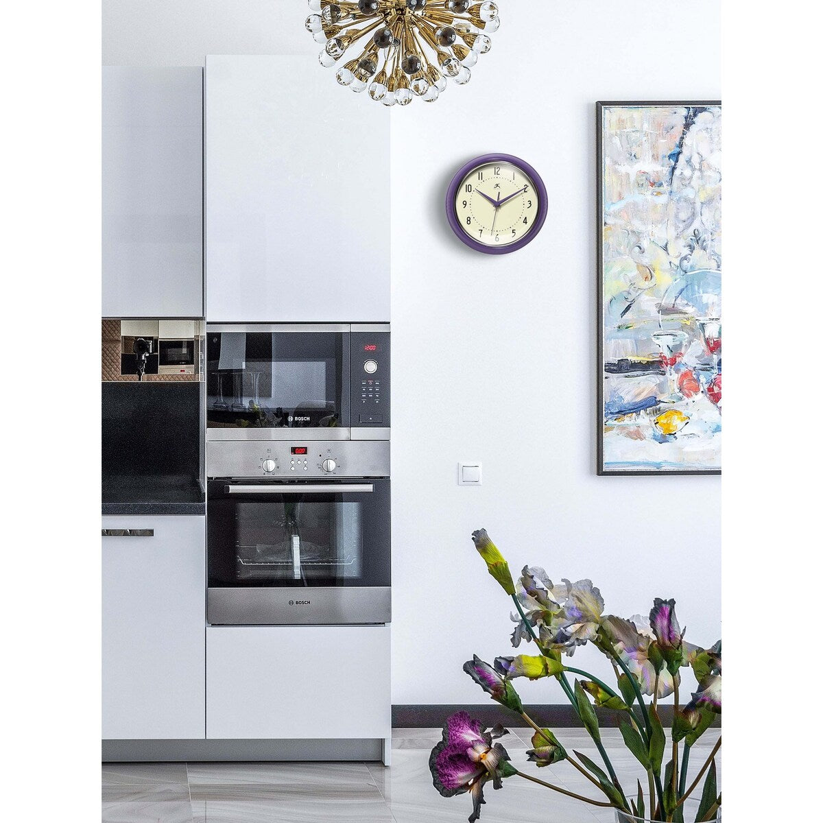 Round Retro Kitchen Wall Clock by Infinity Instruments