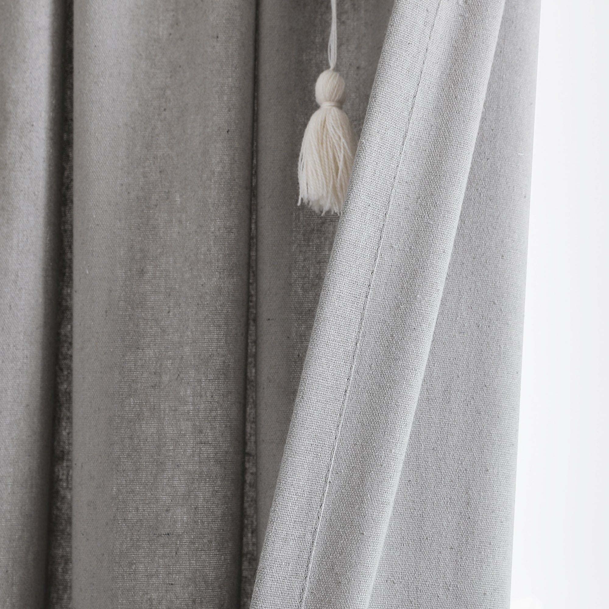 Lush Decor Boho Pom Pom Tassel Linen Window Curtain Panel (Single)