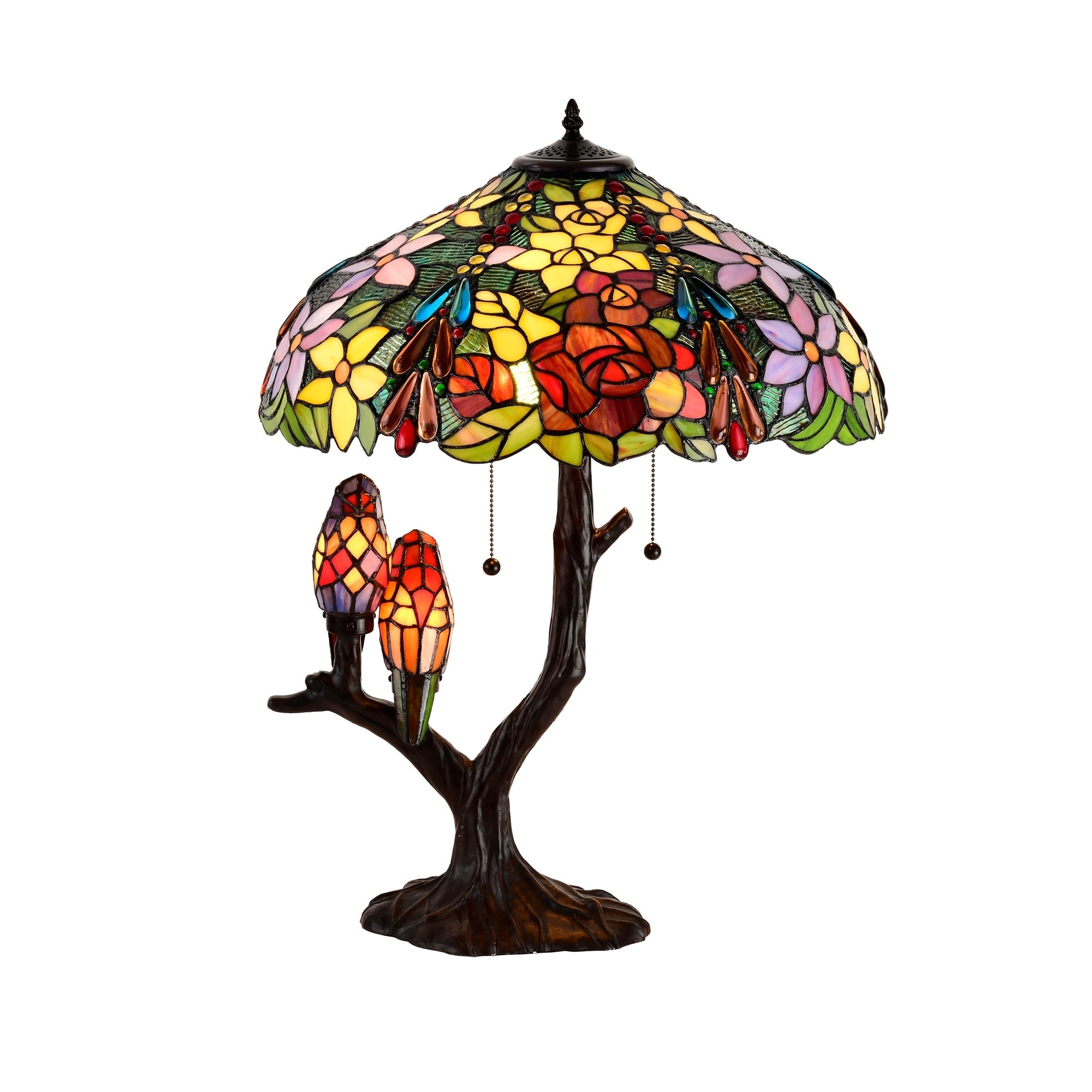 Tiffany-style Sarah Camille Tree Table Lamp by Warehouse of Tiffany