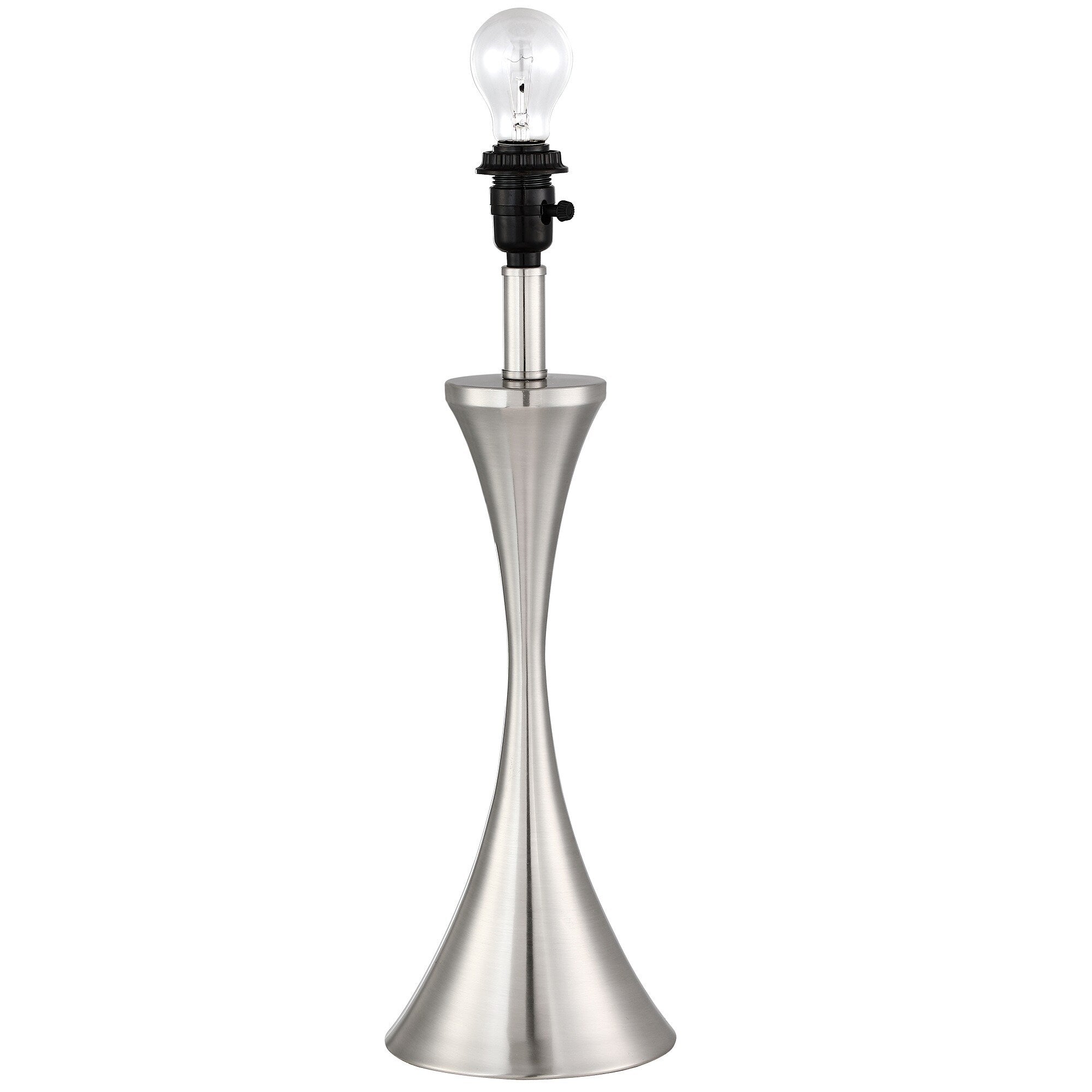 2-Pk 1-light Table Lamp with Brushed Nickel Finish and Grey Fabric Shade