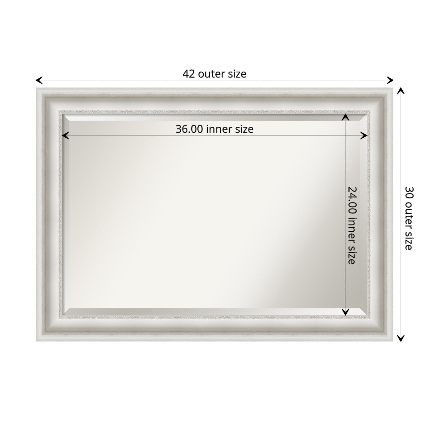 Beveled Bathroom Wall Mirror - Parlor White Frame