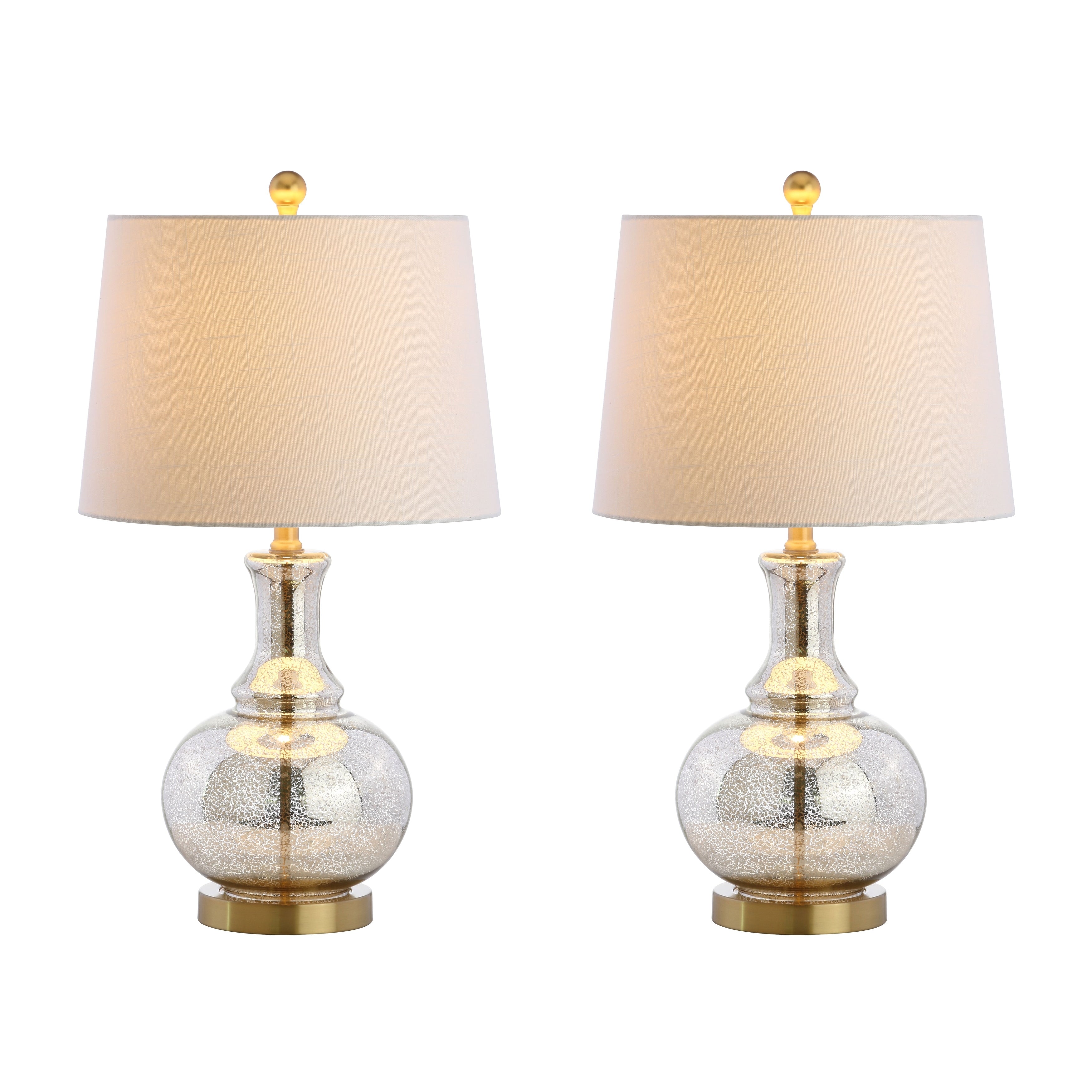 Edward 25 Glass LED Table Lamp, Mercury Silver/Brass Gold (Set of 2) by JONATHAN Y