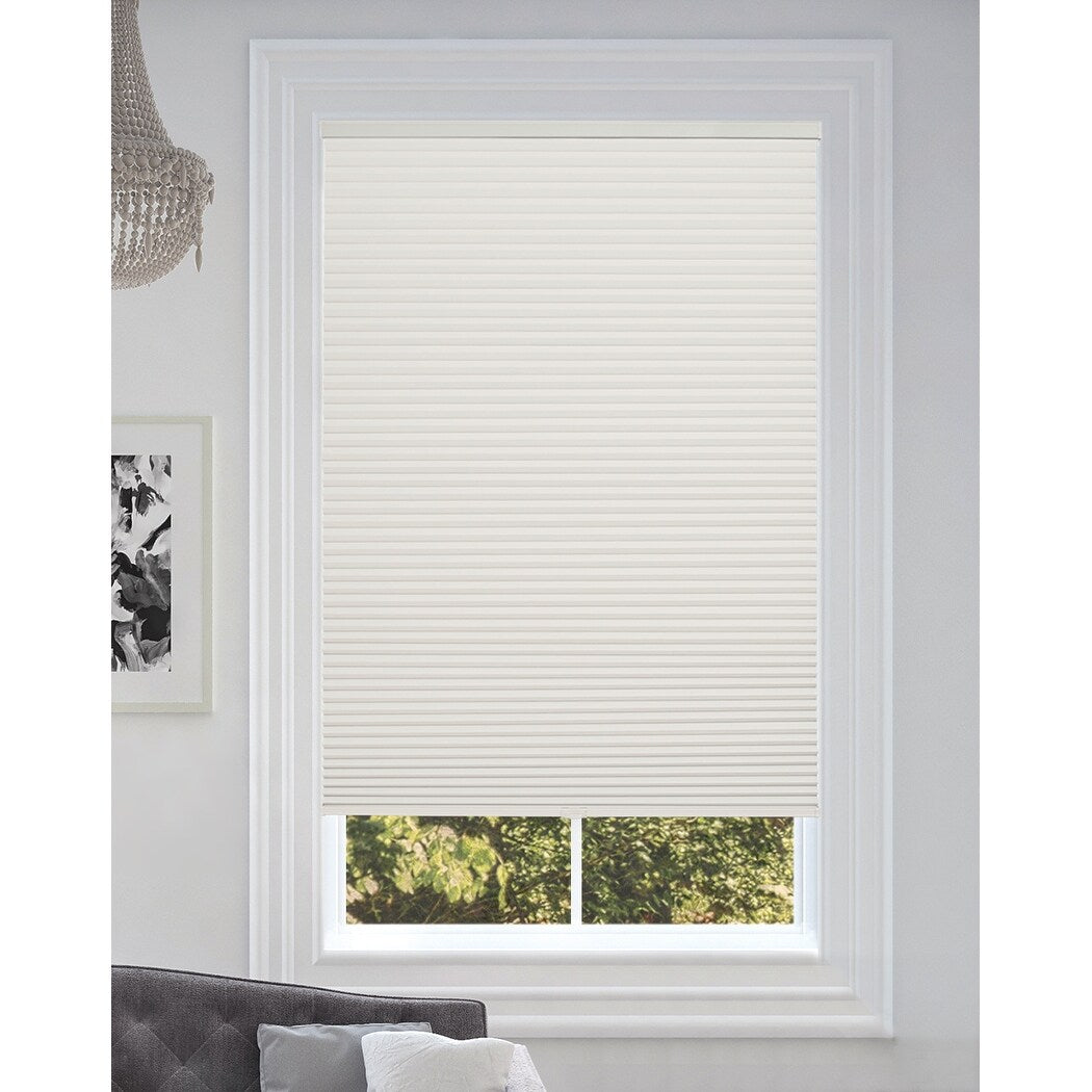 BlindsAvenue Cordless Blackout Cellular Honeycomb Shade, 9/16 Single Cell, White Dove