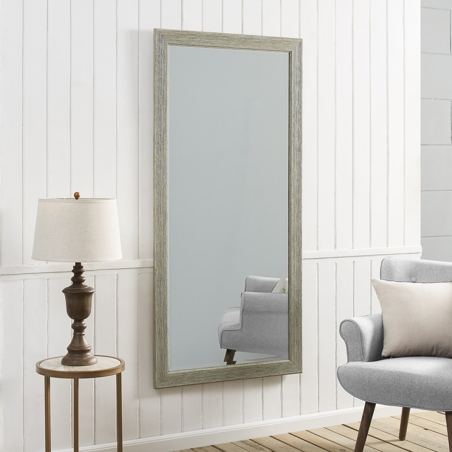 Tall Mirror Wooden Frame Full Body Oversized Rustic Free Standing Vertical, Rectangular Mirror Full Length Hanging Floor Mirror