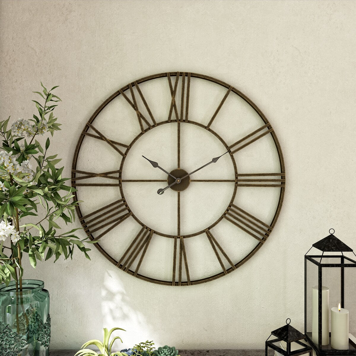 Solange Round Metal Wall Clock