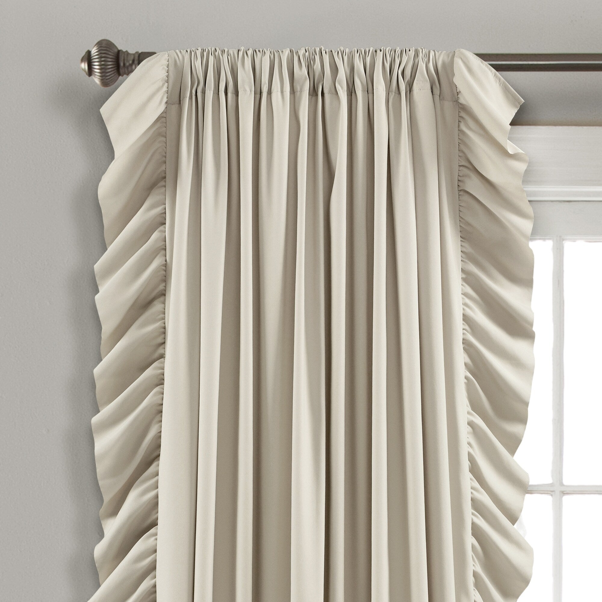 The Gray Barn Gila Ruffled Edge Curtain Panel Pair