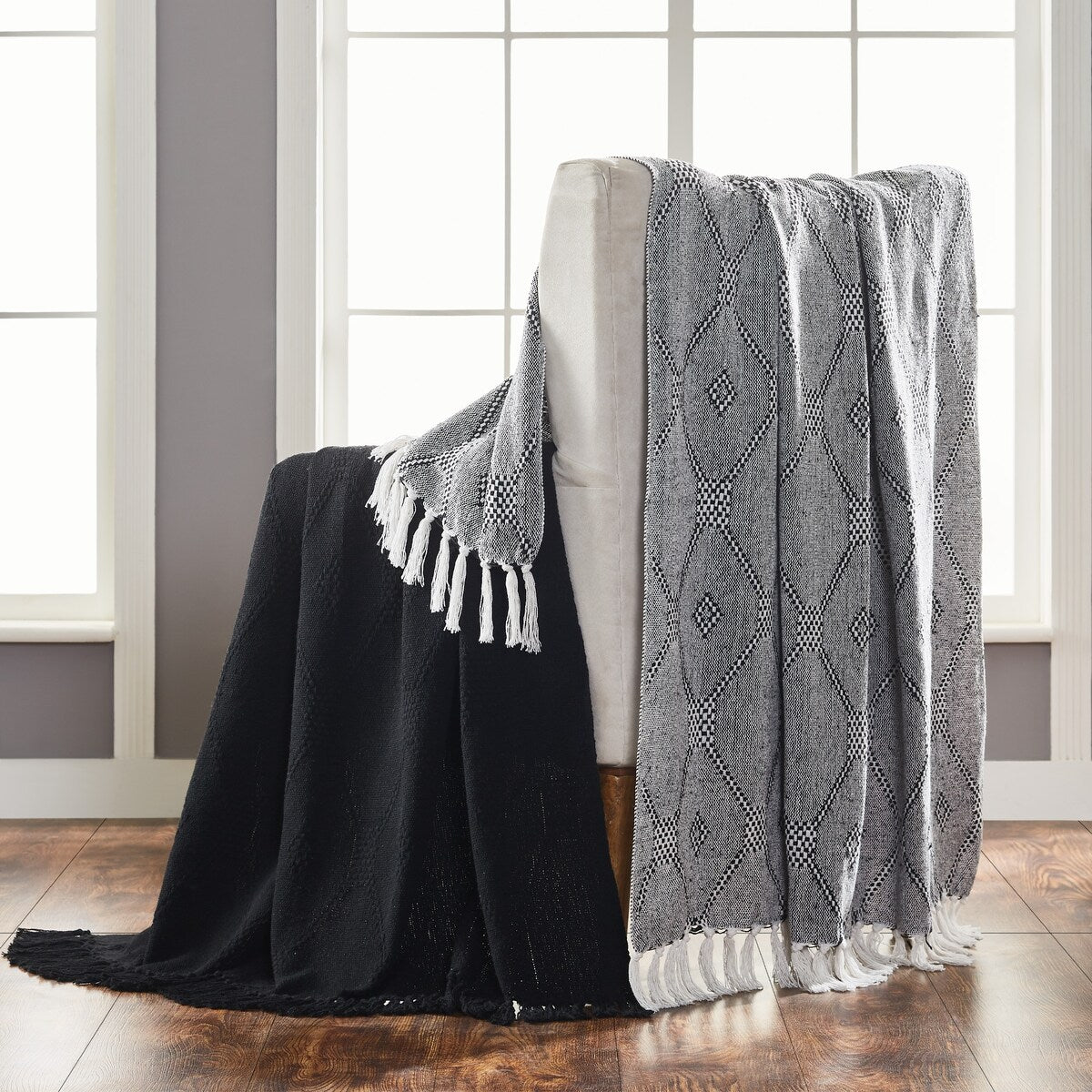 Modern Threads 2 Pack Chester 100-Percent Cotton Throw 50x60