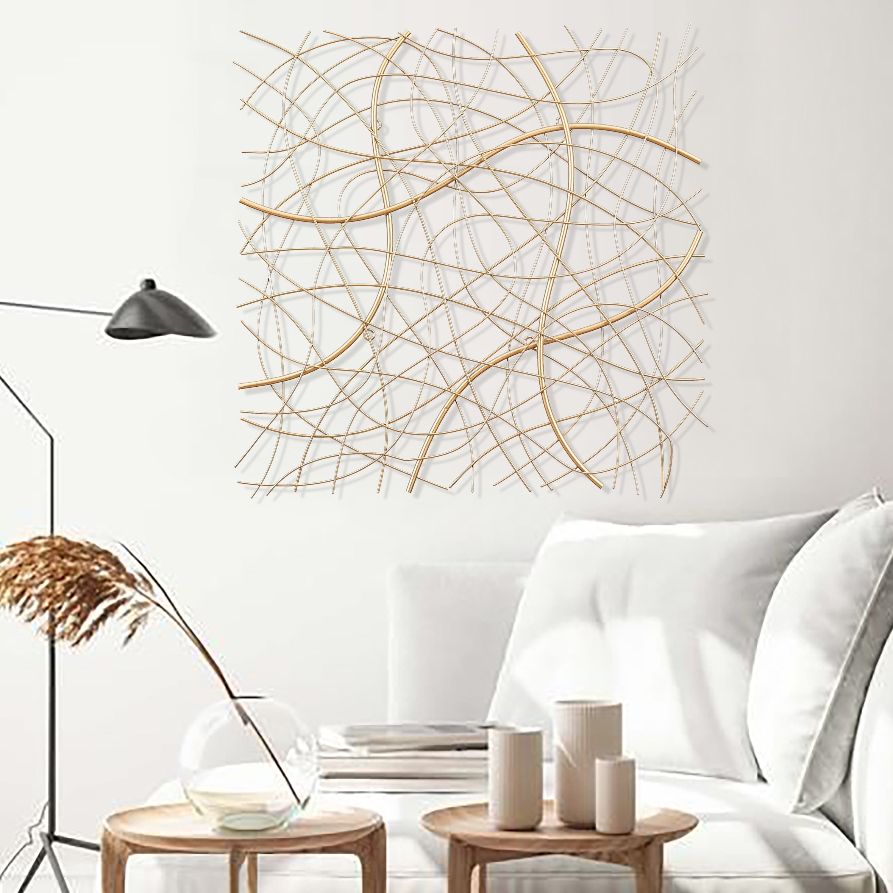 Gold Abstract Metal Modern Wall Art Decoration