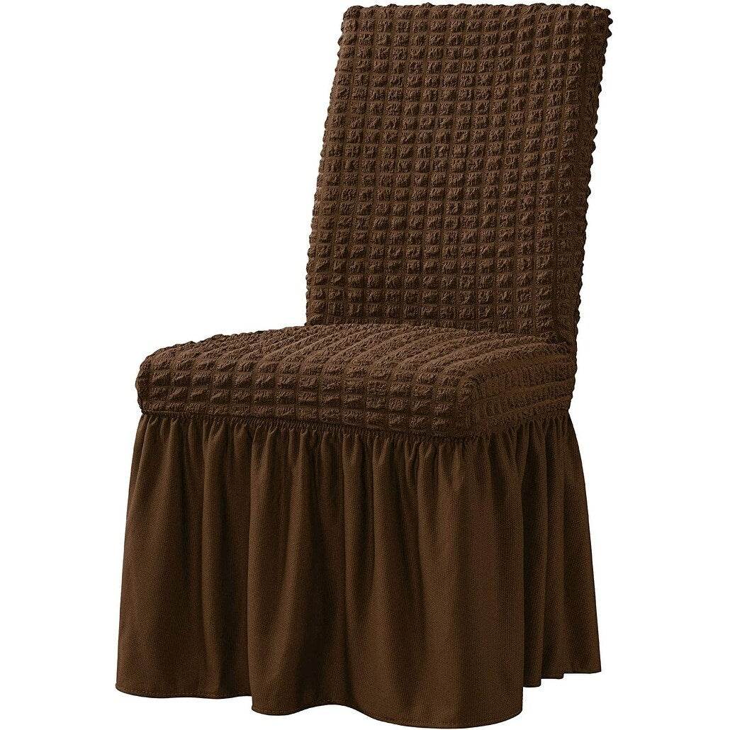 Subrtex Set-of-4 Stretch Dining Chair Cover Ruffle Skirt Slipcovers