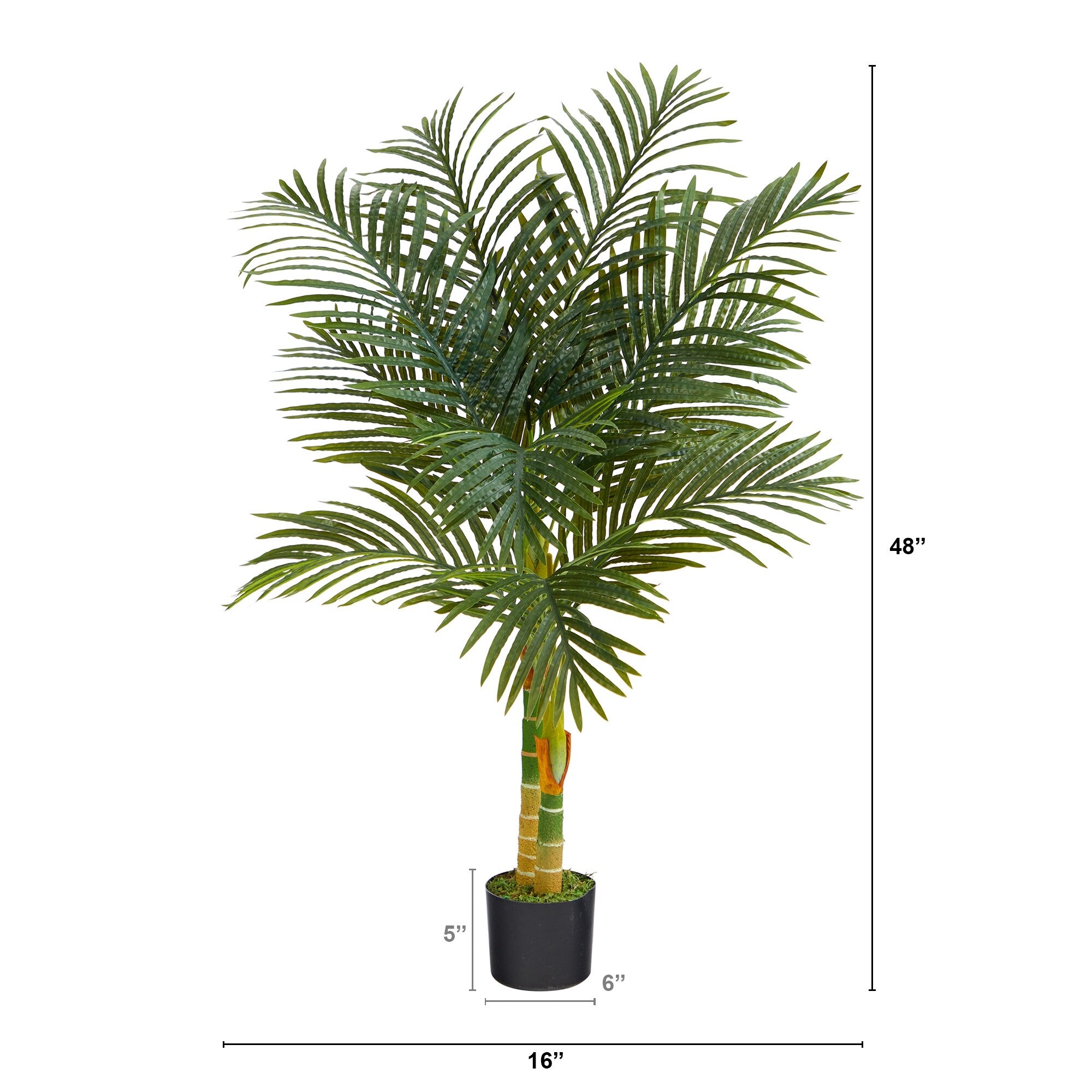 4' Golden Cane Artificial Palm Tree - 6