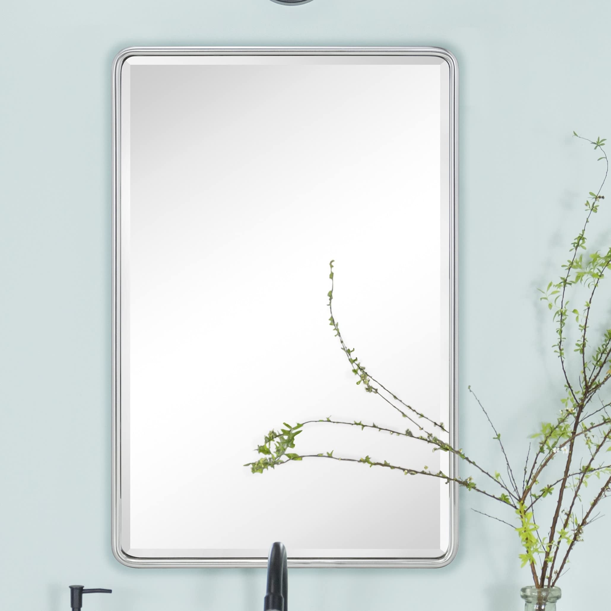 TEHOME Farmhouse Recessed Metal Bathroom Medicine Cabinets with Mirror