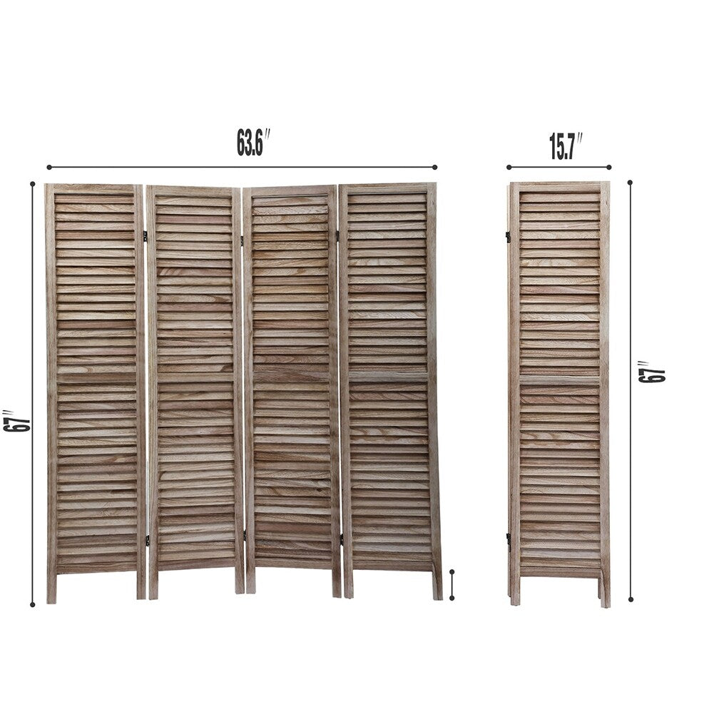 Paneled Wood Room Divider Folding Screen Privacy Screen Partition