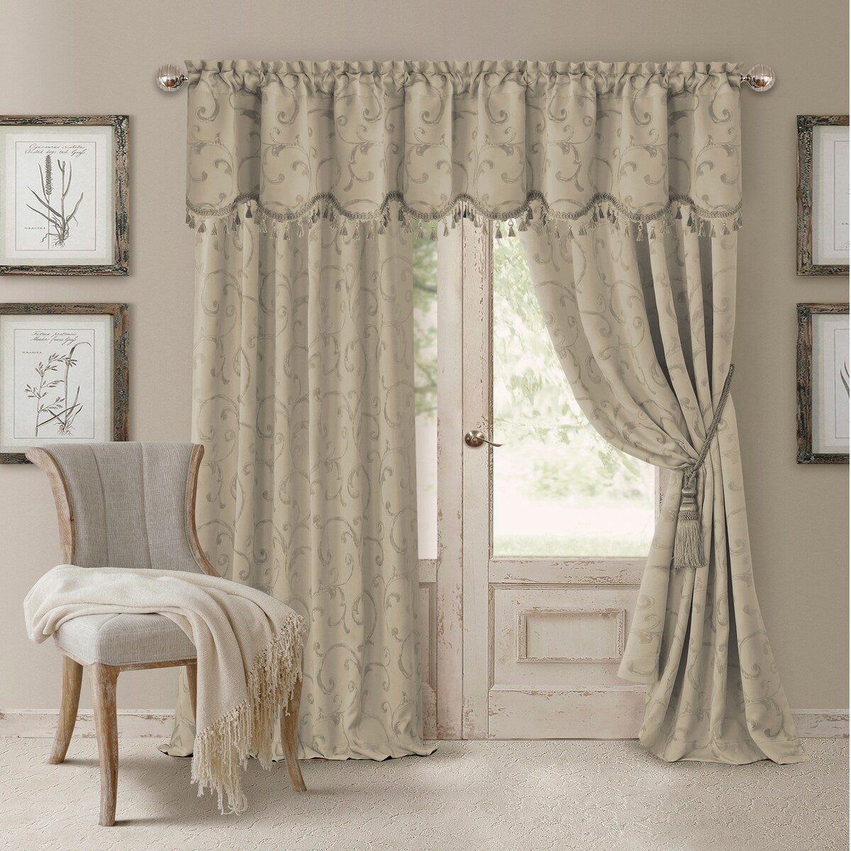 Elrene Mia Jacquard Blackout Curtain Panel