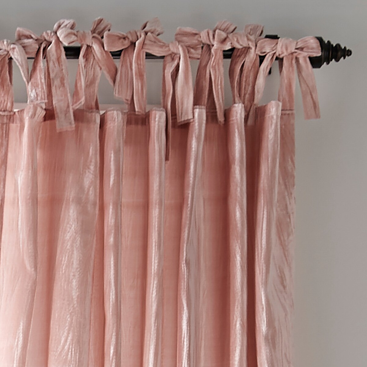 Korena Tie-Top Crushed Velvet Window Curtain