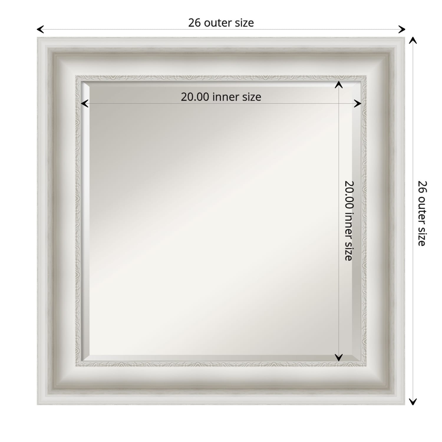 Beveled Bathroom Wall Mirror - Parlor White Frame