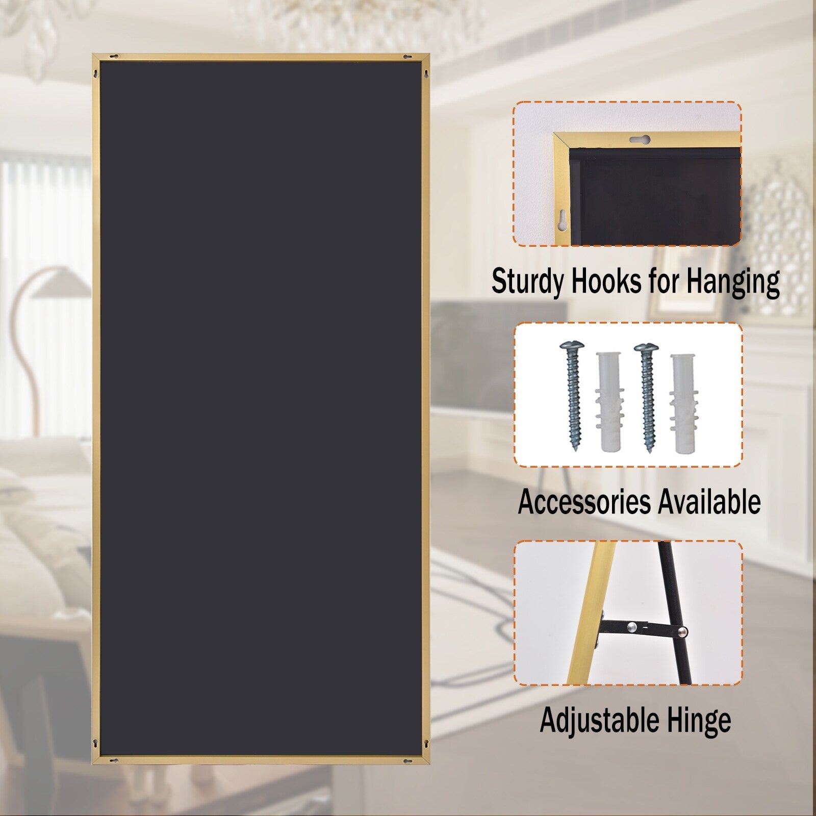 Large Standing Full Length Mirror Wall Decor for Hanging