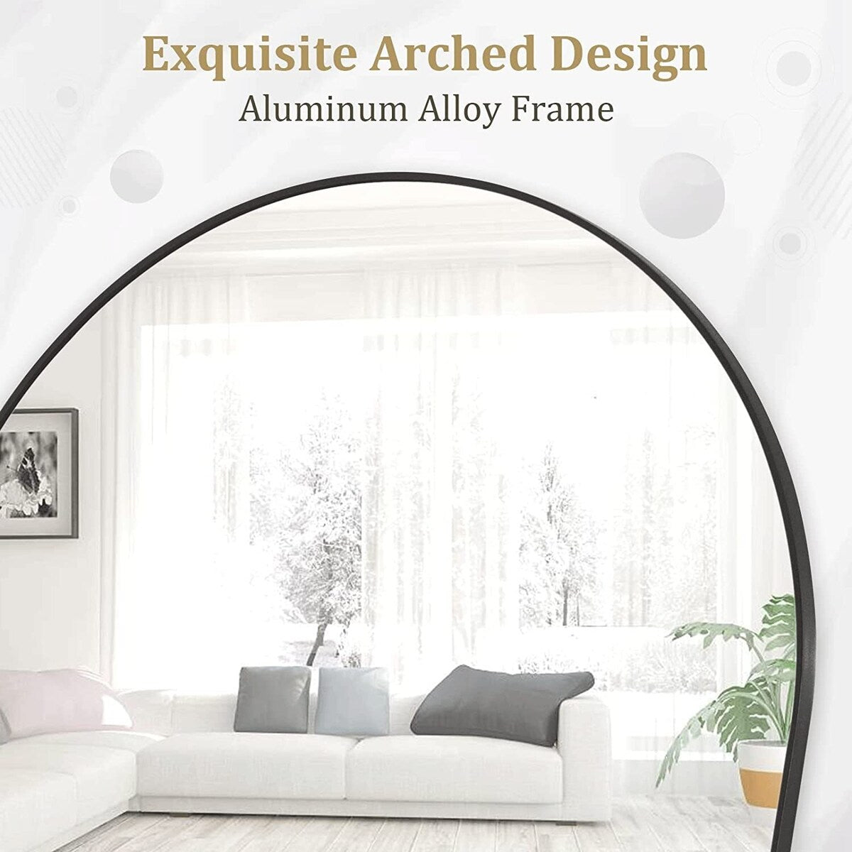 Arched Full Length Floor Mirror Full Body Standing Mirror Wall Decor