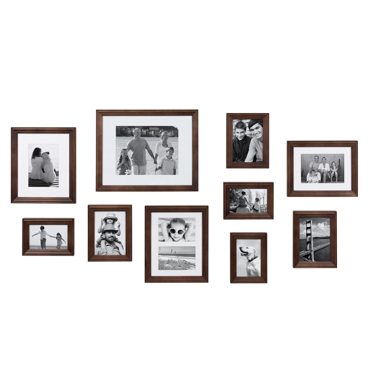 Kate and Laurel Bordeaux 10-piece Wood Gallery Wall Picture Frame Set