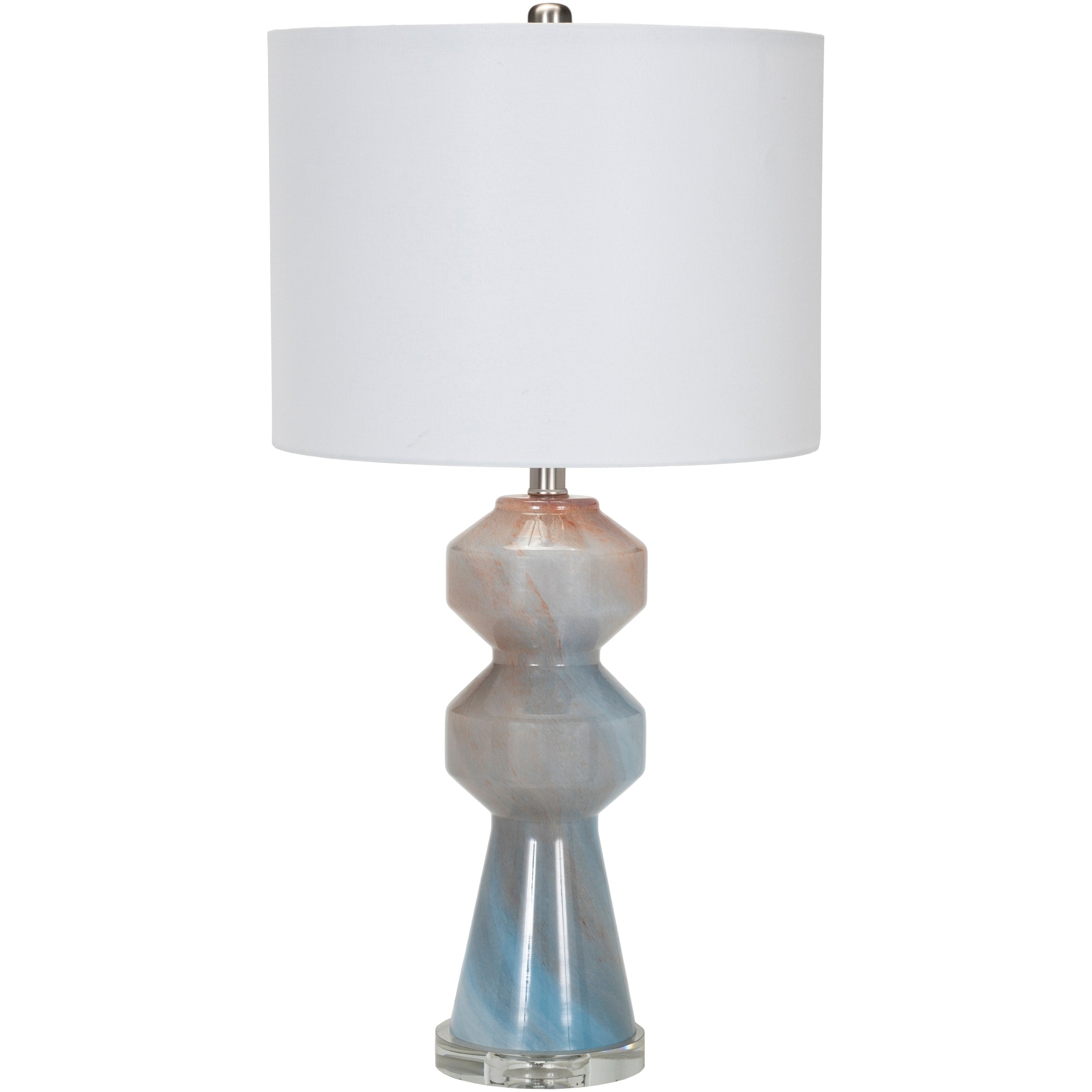 Meera Modern Glass Table Lamp - 28H x 15W x 15D