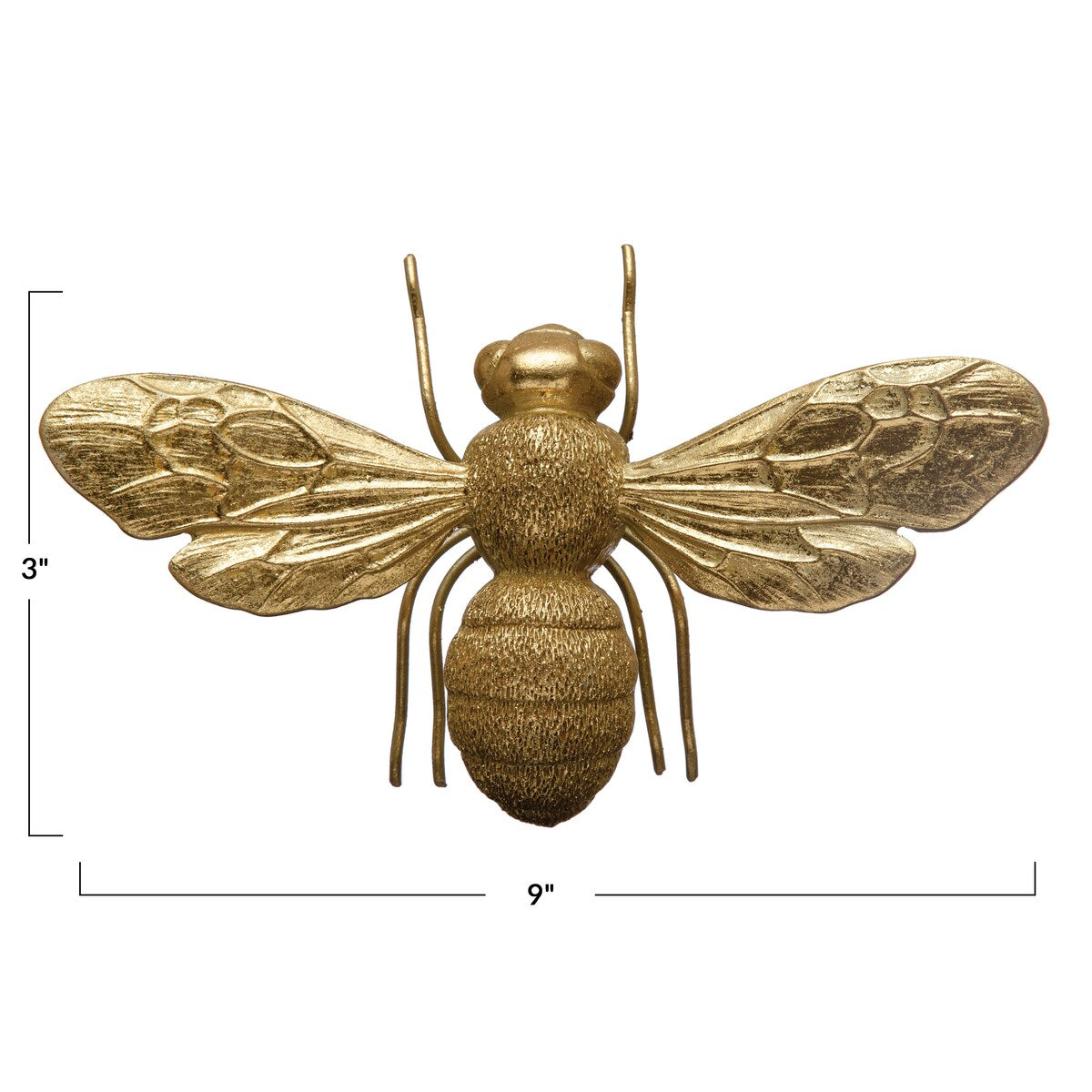 Decorative Bee Figurine - 9.0L x 2.4W x 5.5H