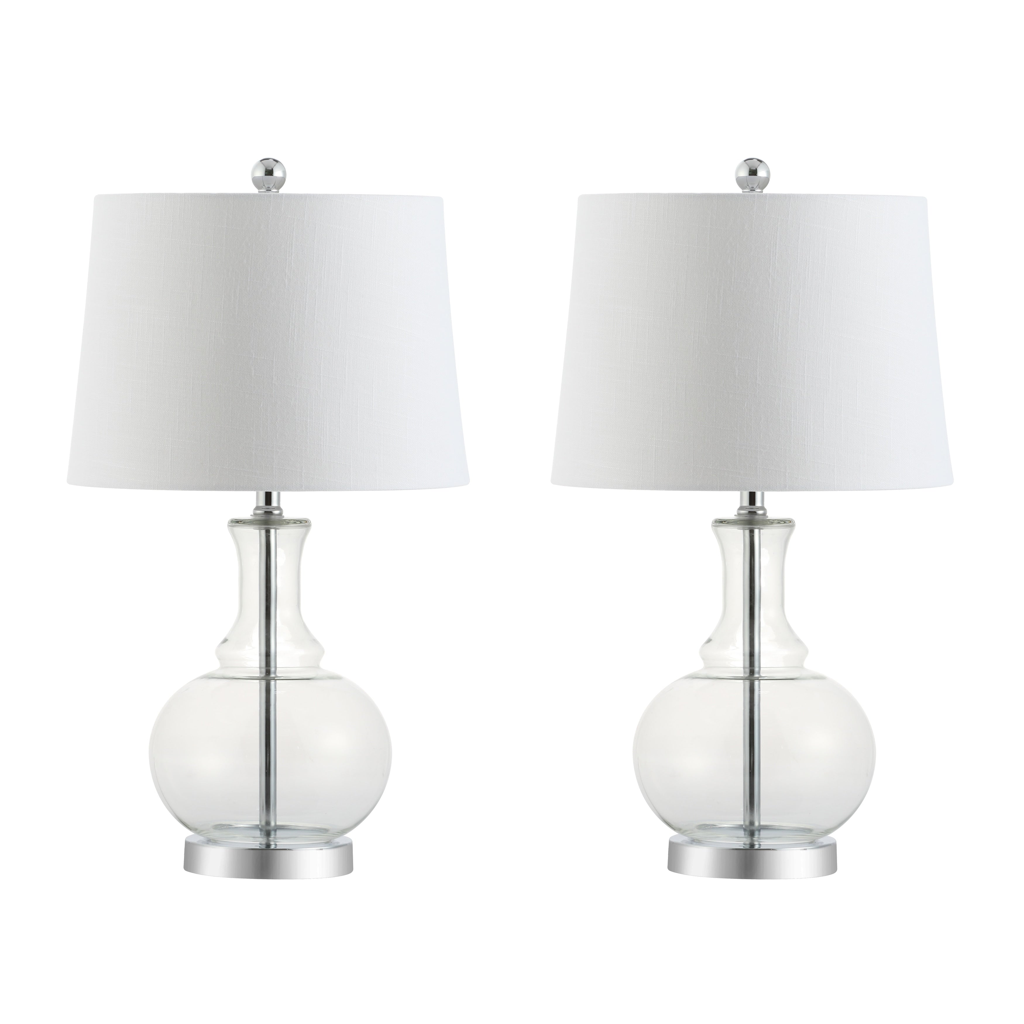 Edward 25 Glass LED Table Lamp, Mercury Silver/Brass Gold (Set of 2) by JONATHAN Y