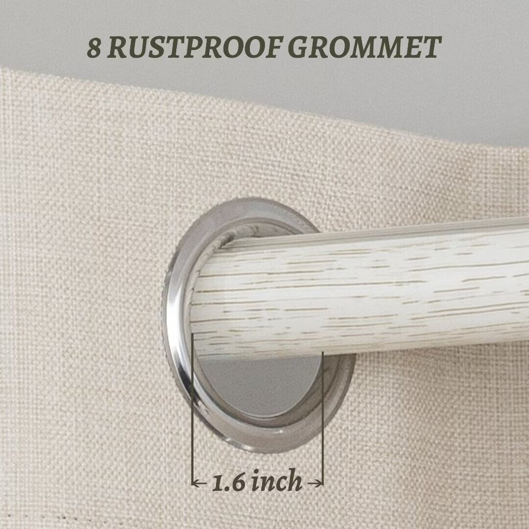 Linen Textured 100% Blackout Grommet Curtain Pair(Set of 2)